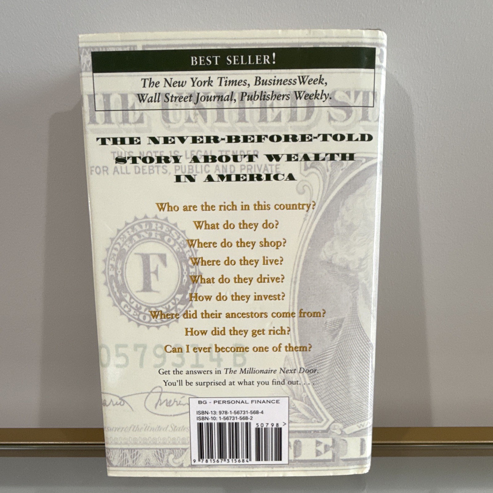 The Millionaire Next Door by Thomas J. Stanley & William D. Danko, Hardcover