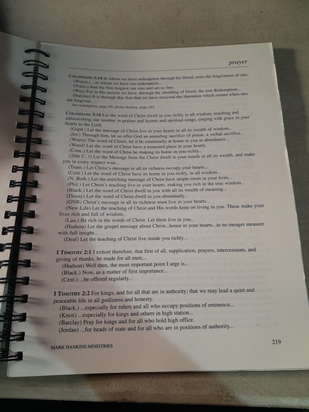 Spirit-Filled Scripture Study Guide Mark Hankins Spiral Bible Study Book 2nd ED.