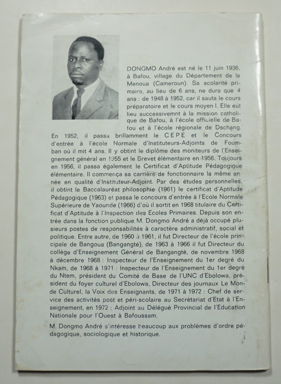 Les Origines du Sens Commercial des Bamileke 1974 Dongmo Cameroon Economics