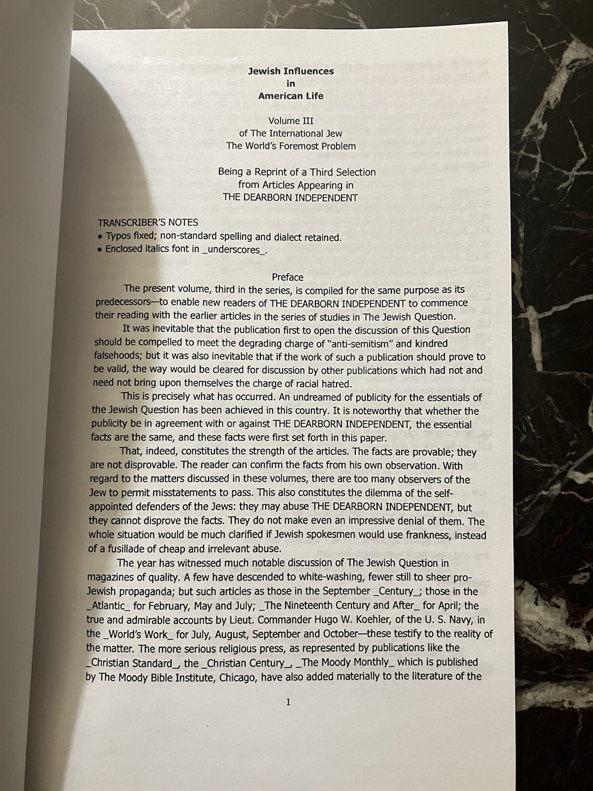 Henry Ford’s The International Jew Volume 3 (Jewish Influences In…) Reprint