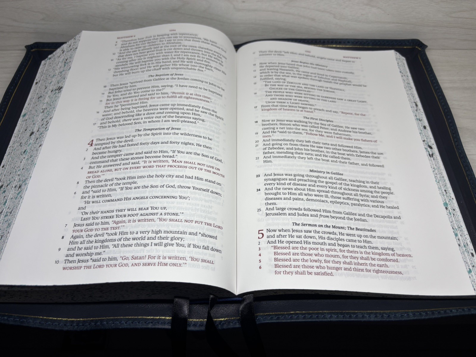 LSB Large Print- Wide Margin Badalassi Carlo Pueblo Sapphire Bible – Rebind