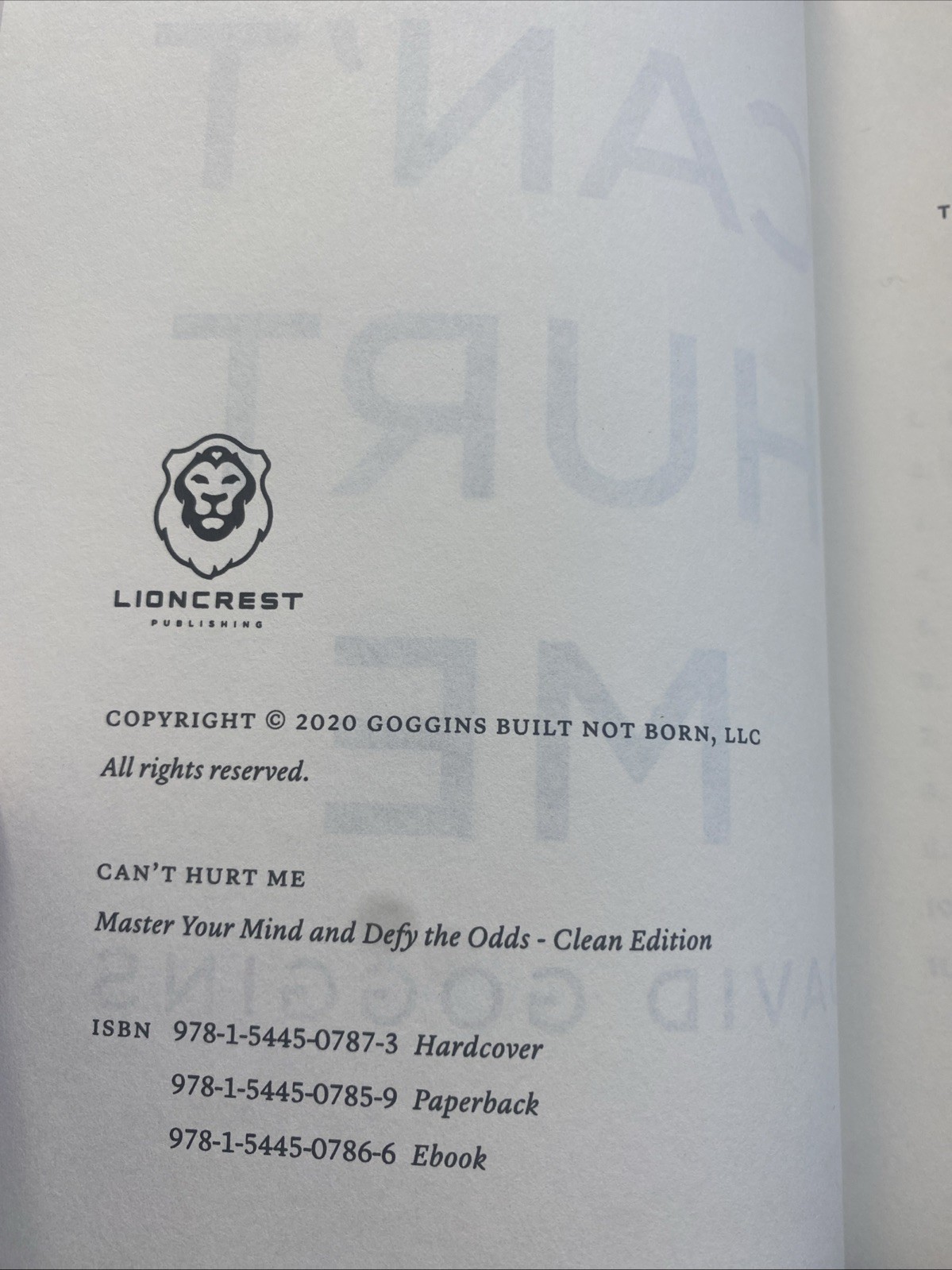 Can’t Hurt Me : Master Your Mind and Defy the Odds – Clean Edition by David…