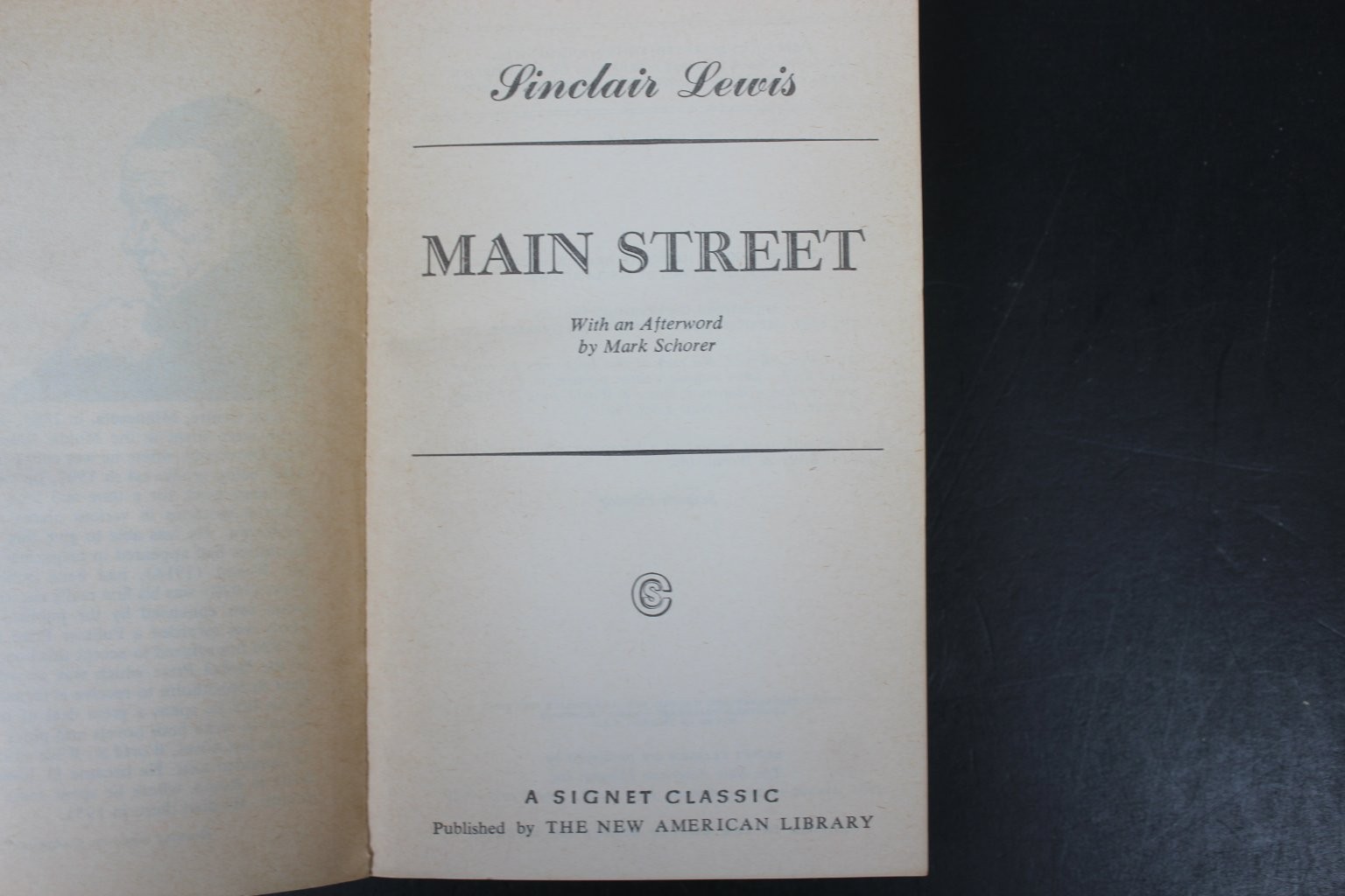 Main Street Sinclair Lewis 1961 7th Print Signet Classic American Literature PB