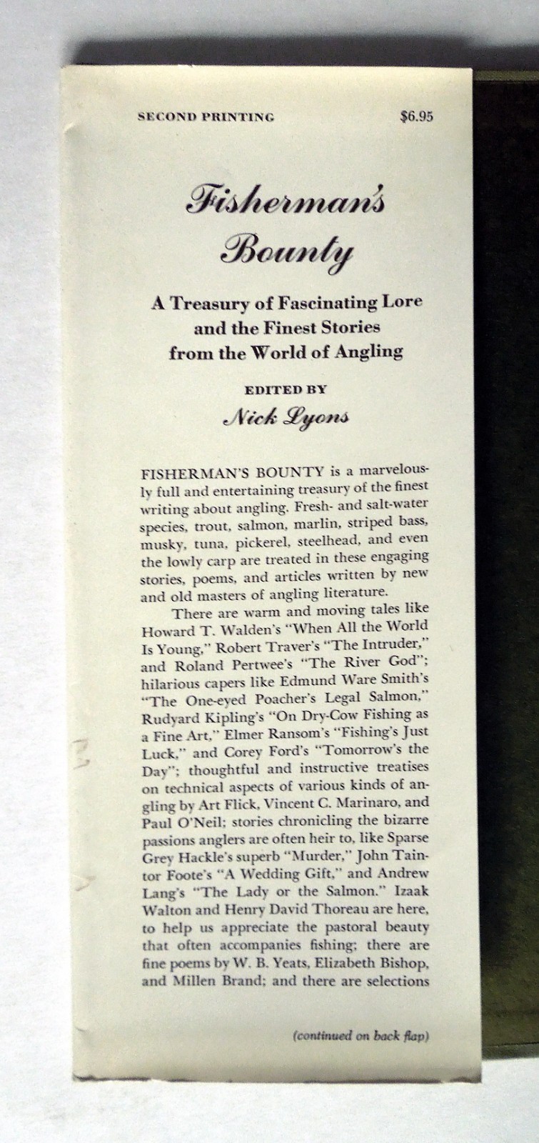 Fisherman’s Bounty – Nick Lyons (editor), 1971 hc w/dj, Crown Publishers Inc.