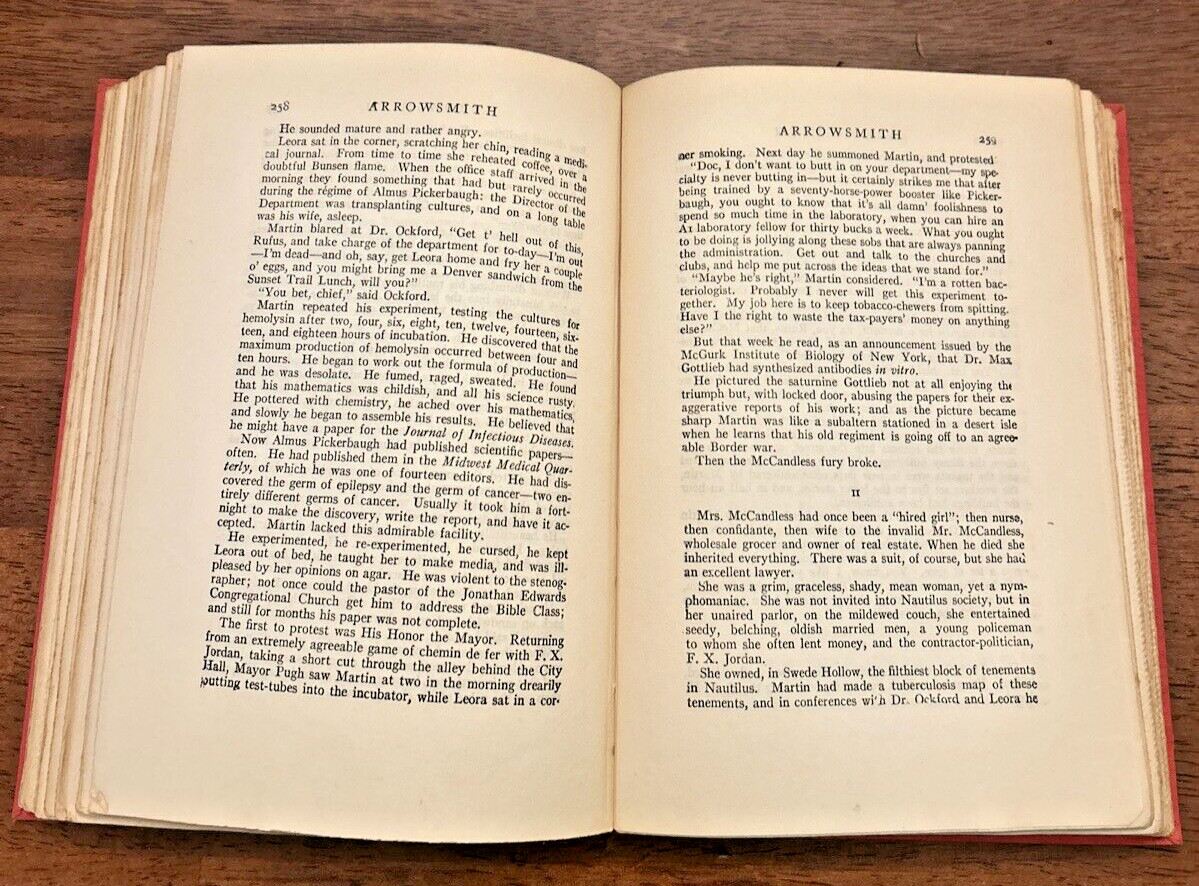 Arrowsmith by Sinclair Lewis, 1925 Edition! HC