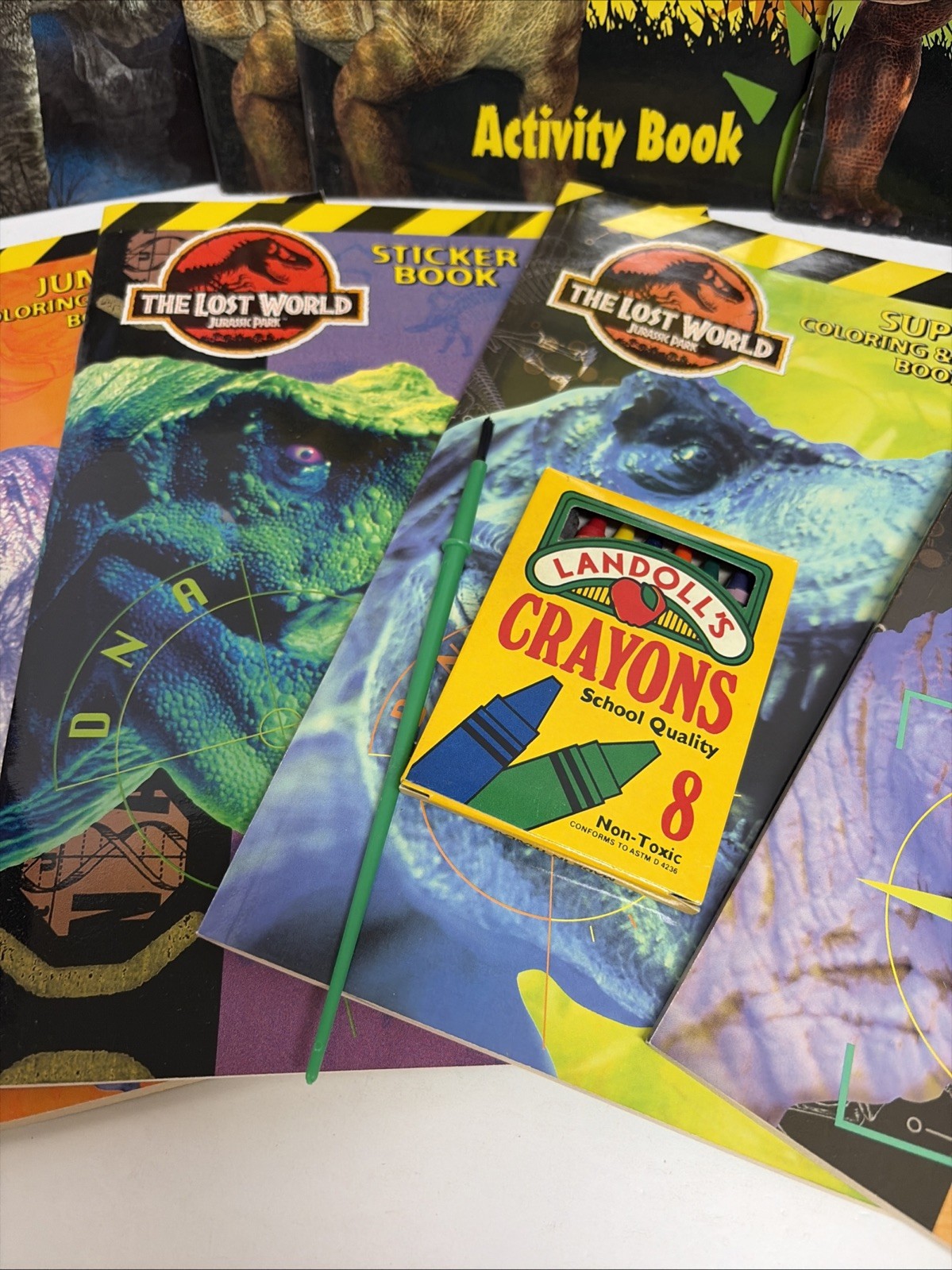10 DINOSAURS ACTIVITY BOOKS. Paint, Color, Stickers & Puzzles NOS