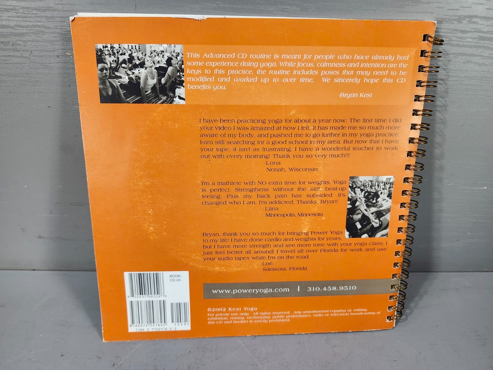 Bryan Kest’s Advanced Yoga 90 minute Workout Training Booklet w/ 2 Audio CD