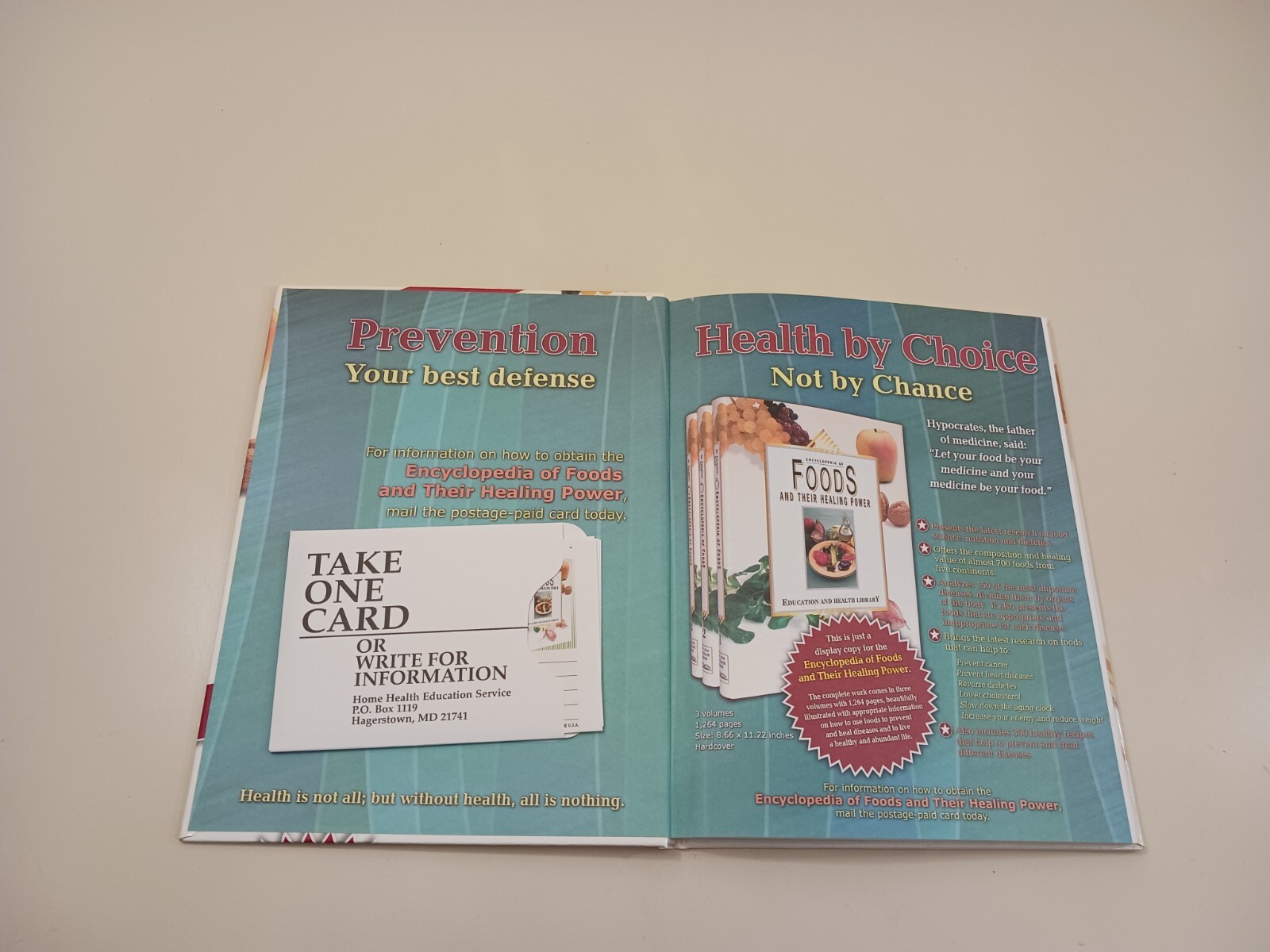Encyclopedia Of Foods and Their Healing Power Hardback Rare Display Version