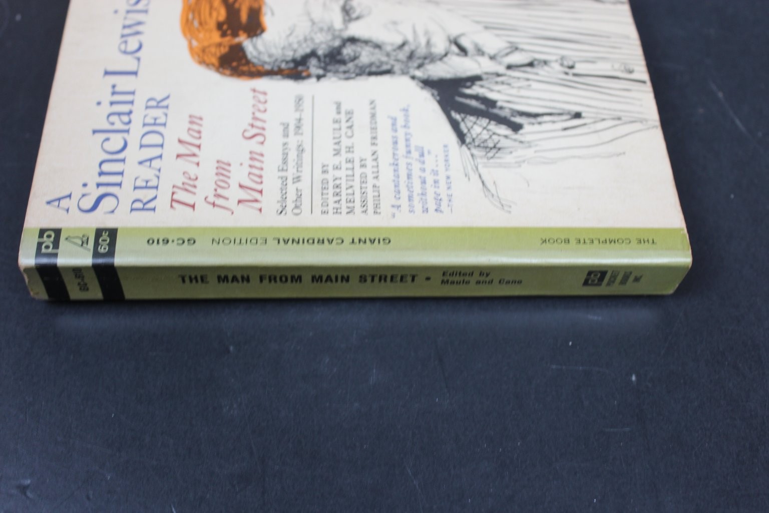 Sinclair Lewis Reader The Man from Main Street 1962 Giant Cardinal Essays PB