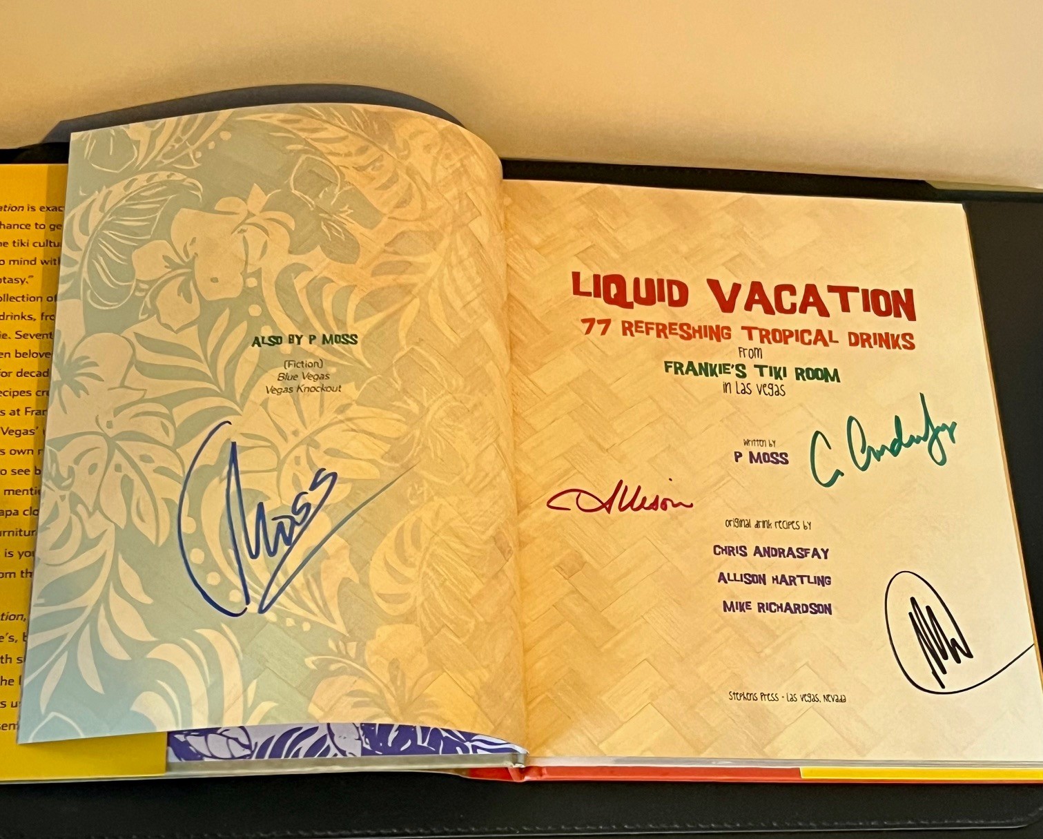 Signed Liquid Vacation Frankie’s Tiki Room Las Vegas ~ 77 Refreshing Drinks HB