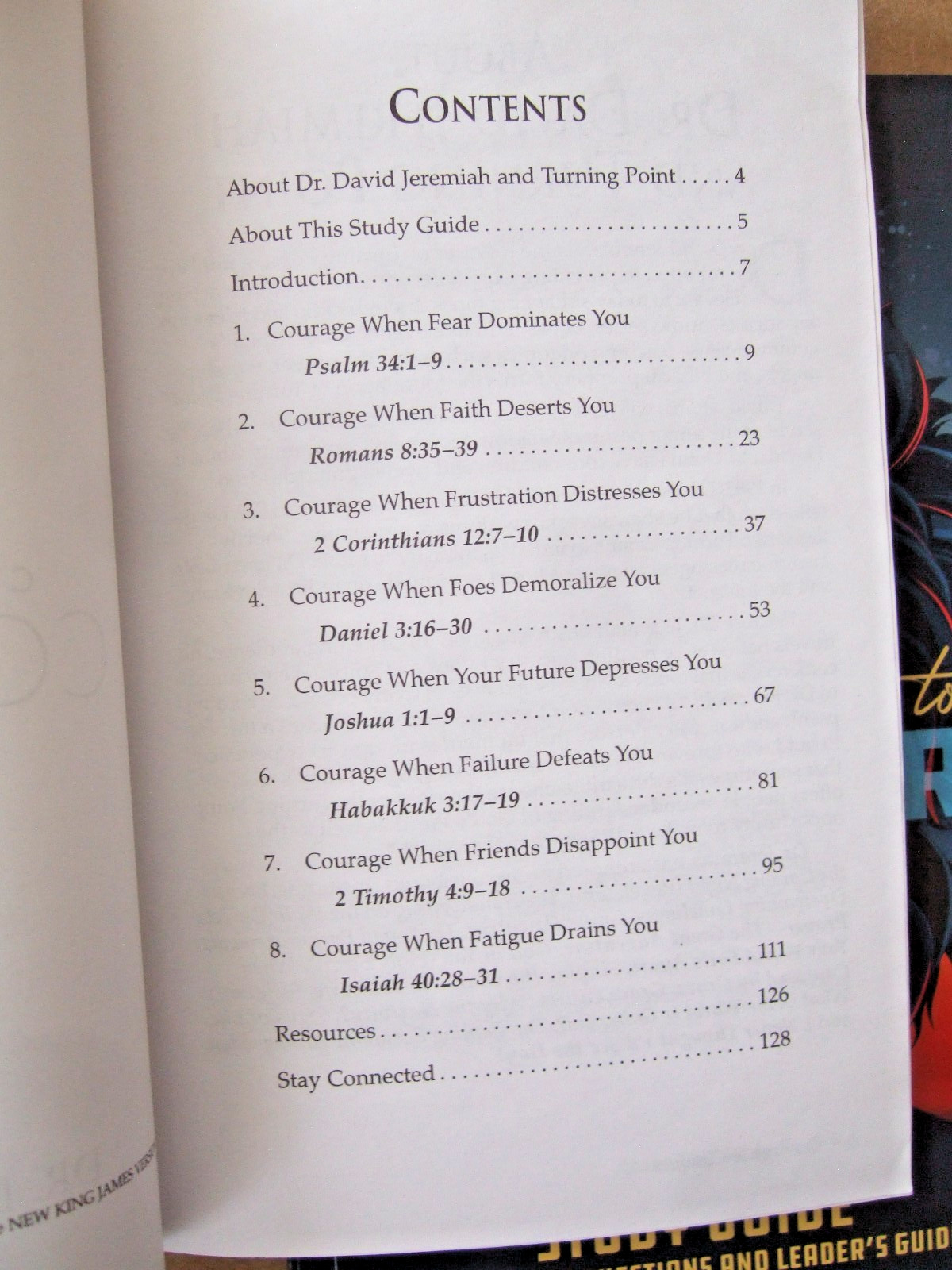 SET OF 4 DR. DAVID JEREMIAH STUDY GUIDES COURAGE TO CONQUER + 1CD