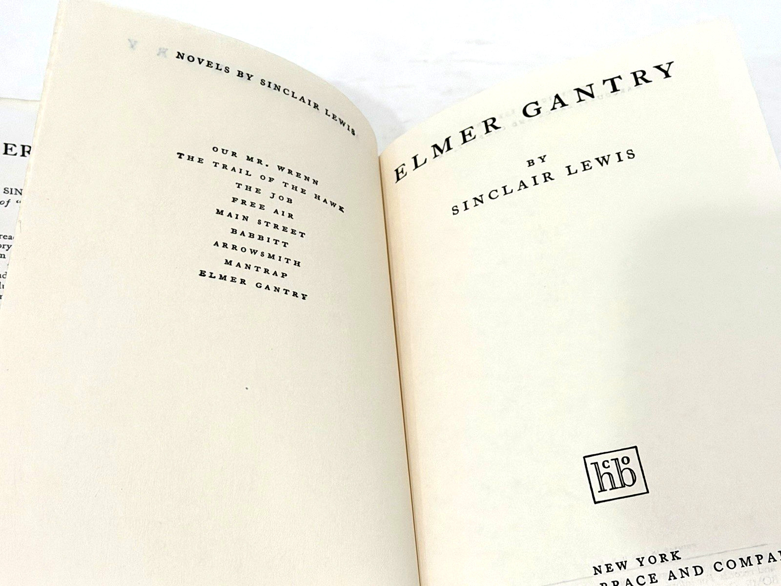 Elmer Gantry Sinclair Lewis Facsimile Hardcover Dust Jacket see details