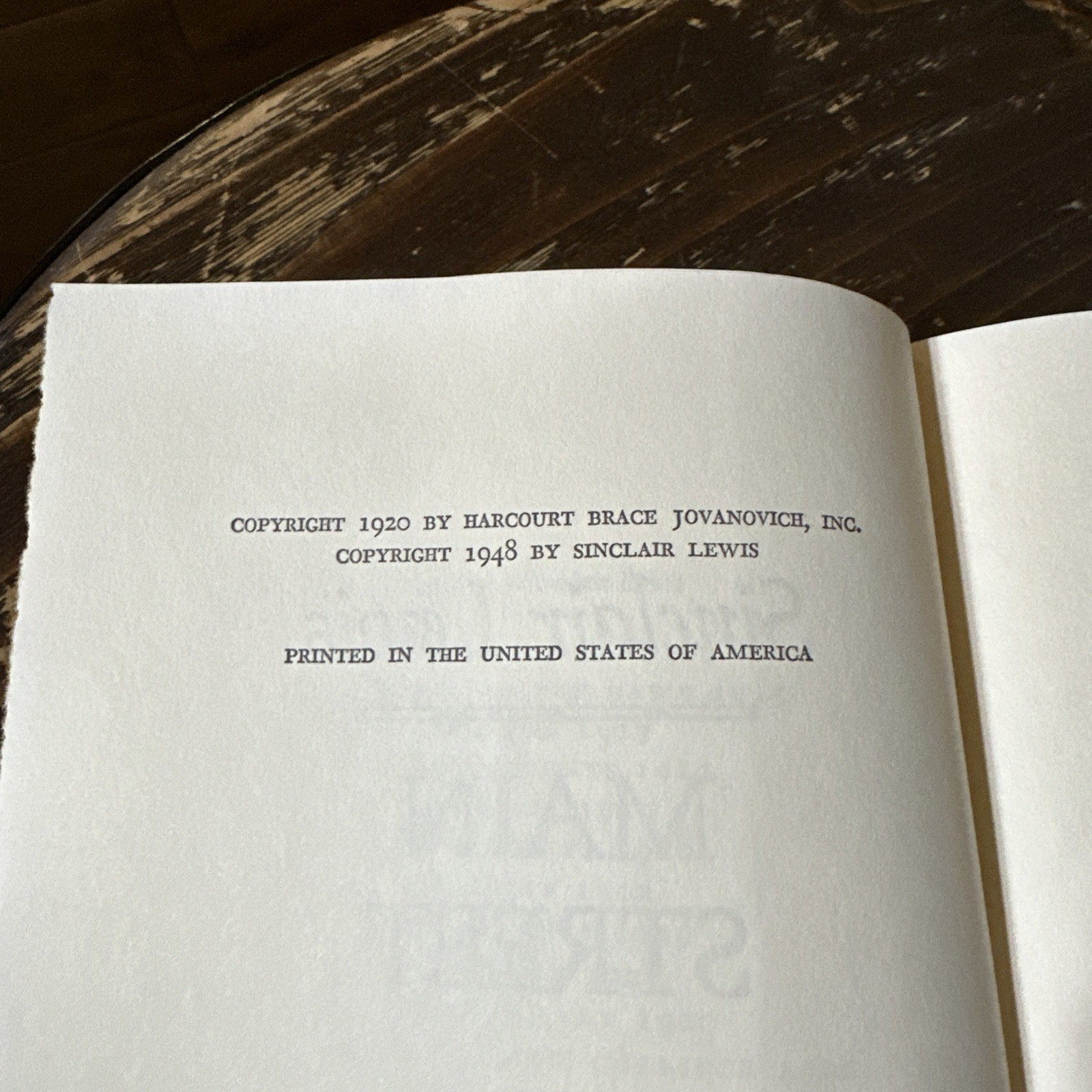 Main Street by Sinclair Lewis, HC, 1948