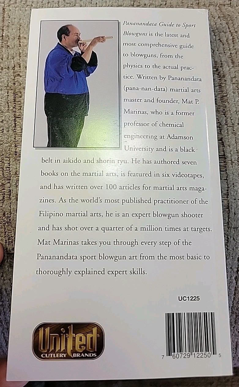 Pananandata Guide To Sport Blowguns By Amante P Marinas Sr 110 Pages 1999 Book