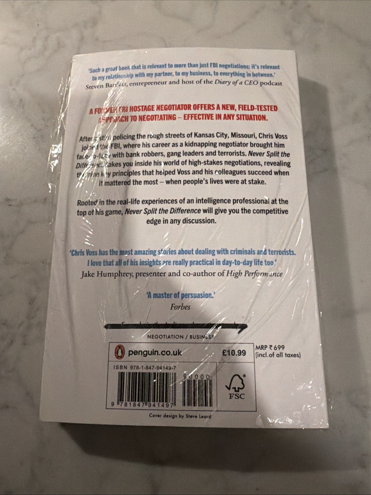 Never Split the Difference Chris Voss Paperback Brand New Wrapped