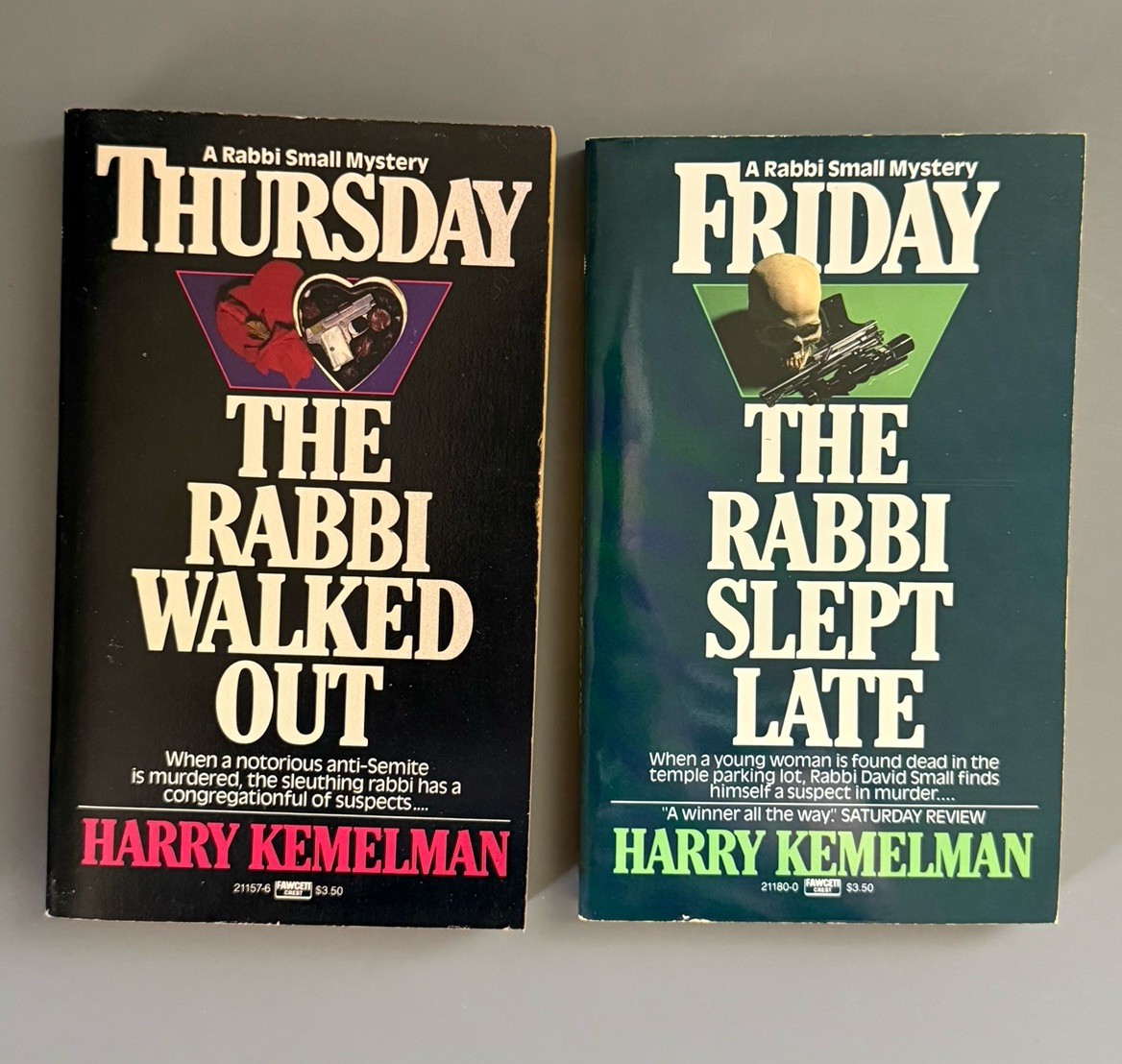 Lot 10 Harry Kemelman Rabbi Small Paperback Books Mysteries Vintage 1980s 1990s