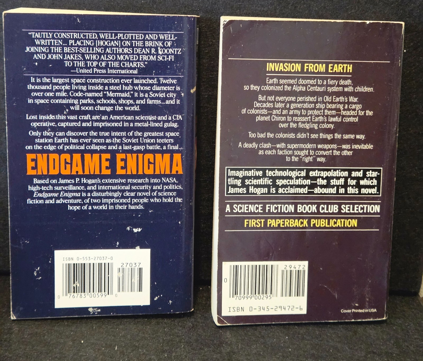 Lot of 2 James P. Hogan Endgame Enigma & Voyage from Yesteryear