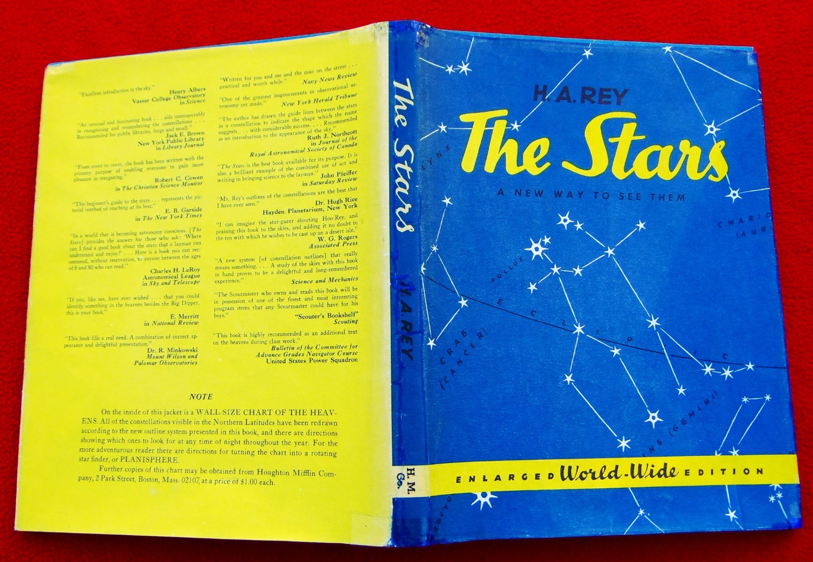 “THE STARS, A NEW WAY TO SEE THEM” ~1966~ DUST COVER=STAR MAP~HARDBACK~161 PAGES