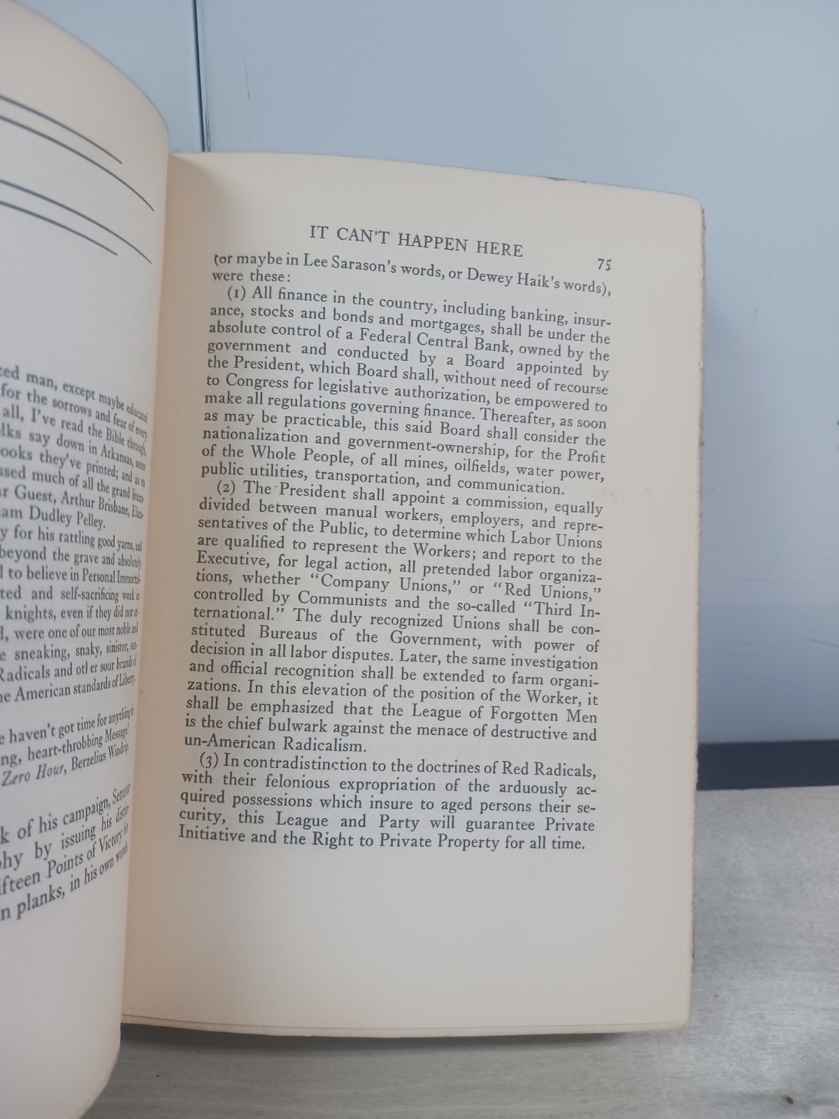 It Can’t Happen Here by Sinclair Lewis First Edition 1935 Sun Dial Press