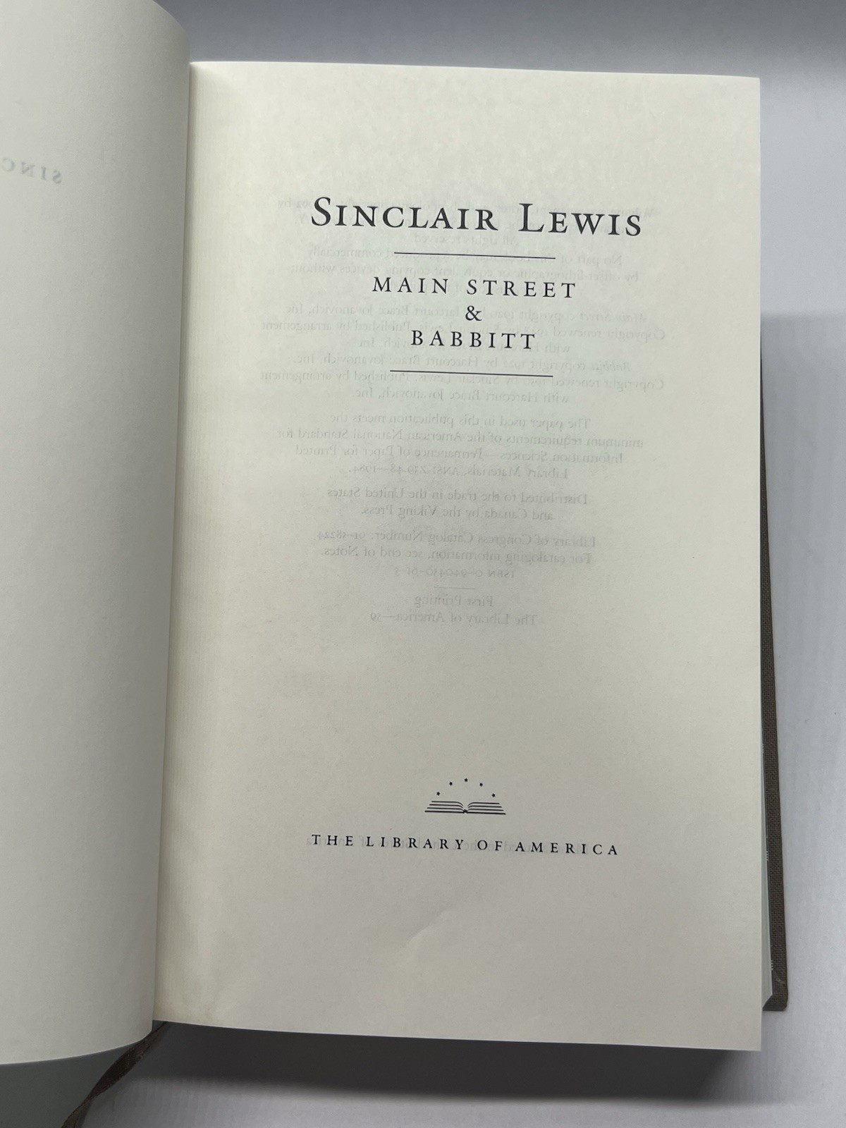 Sinclair Lewis Edition Ser.: Sinclair Lewis: Main Street and Babbitt