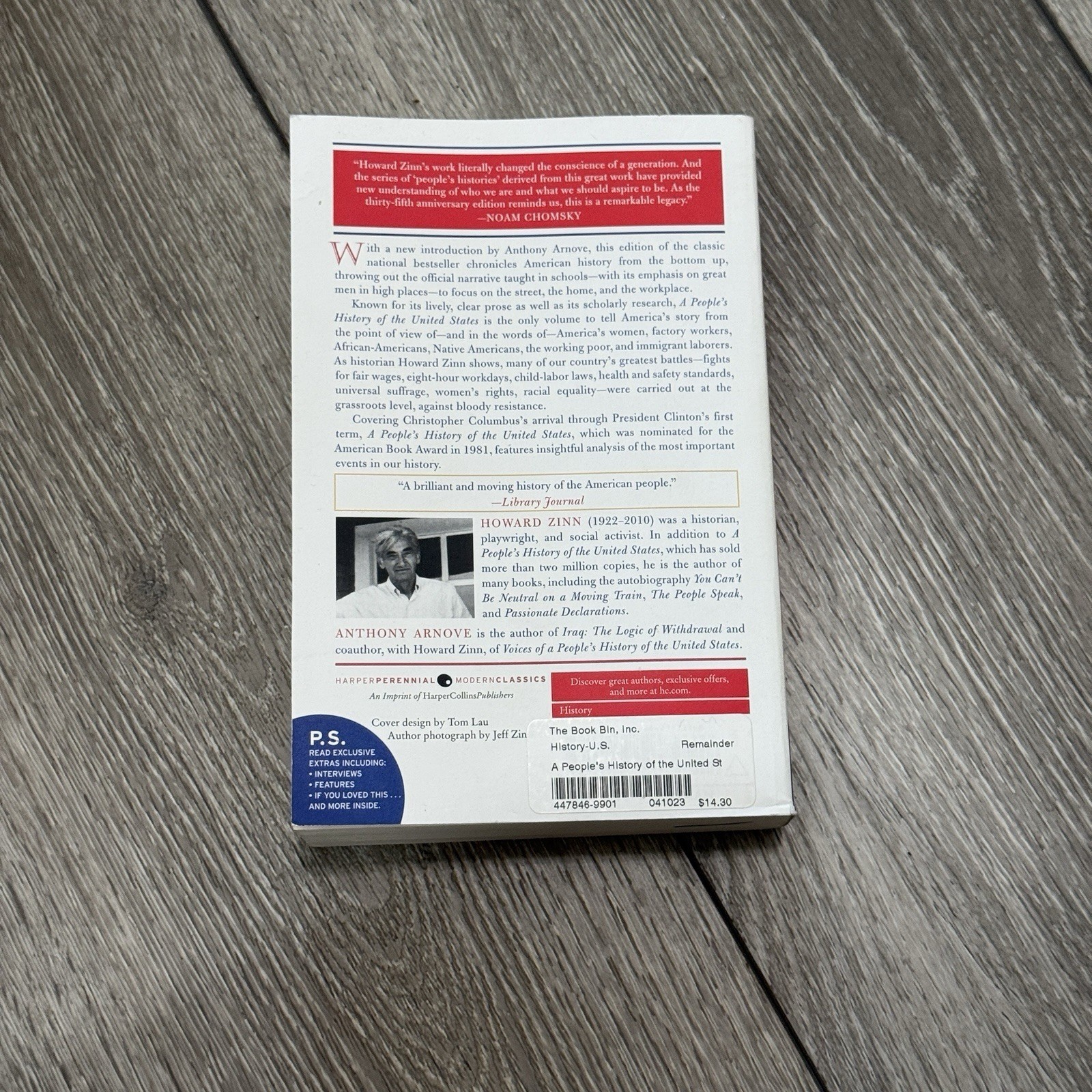 A Peoples History of the United States by Howard Zinn Paperback: Intro By Arnove