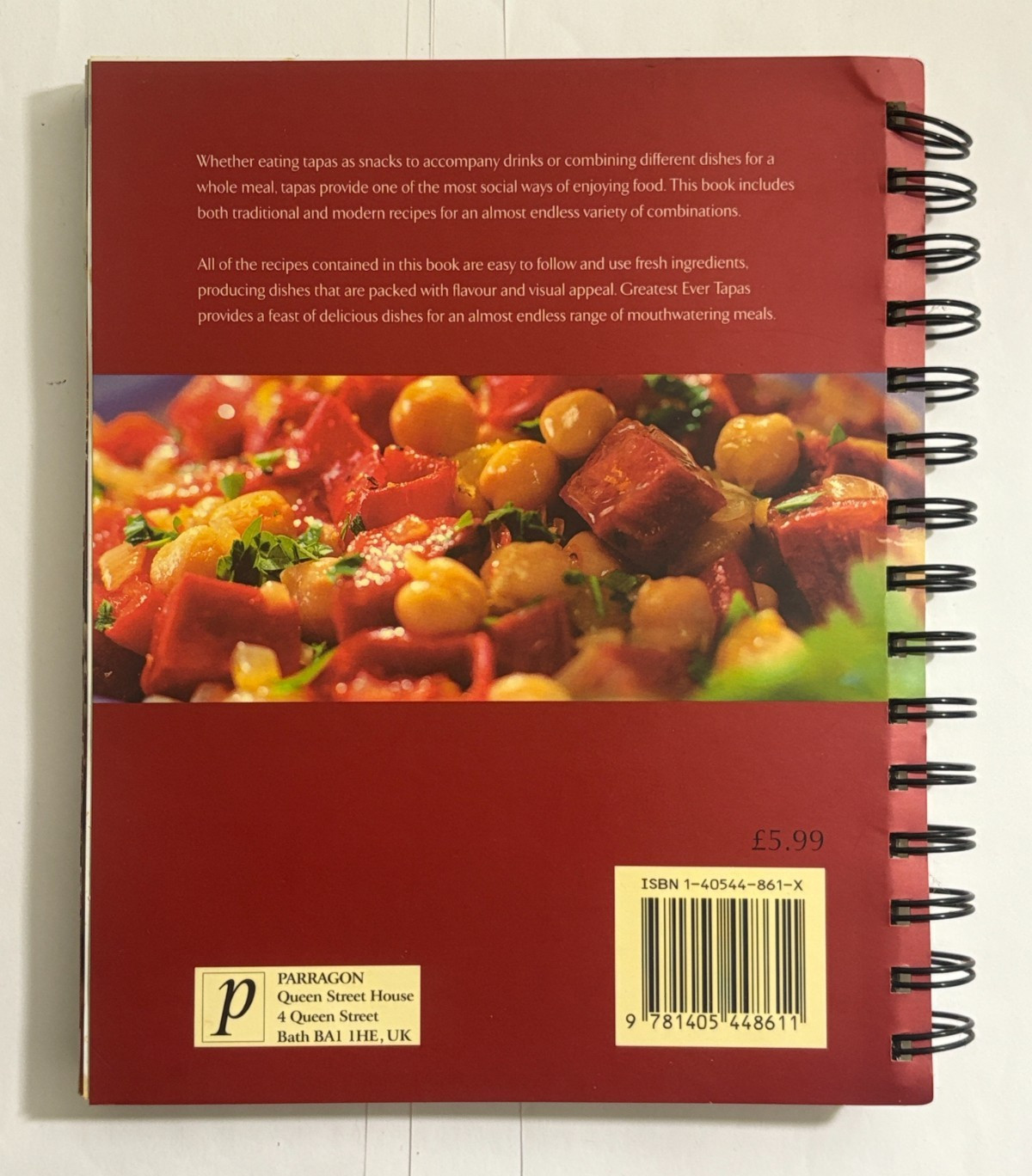Tapas CookBook Paperback Spiral Bound No Author Collection of Spanish Recipes