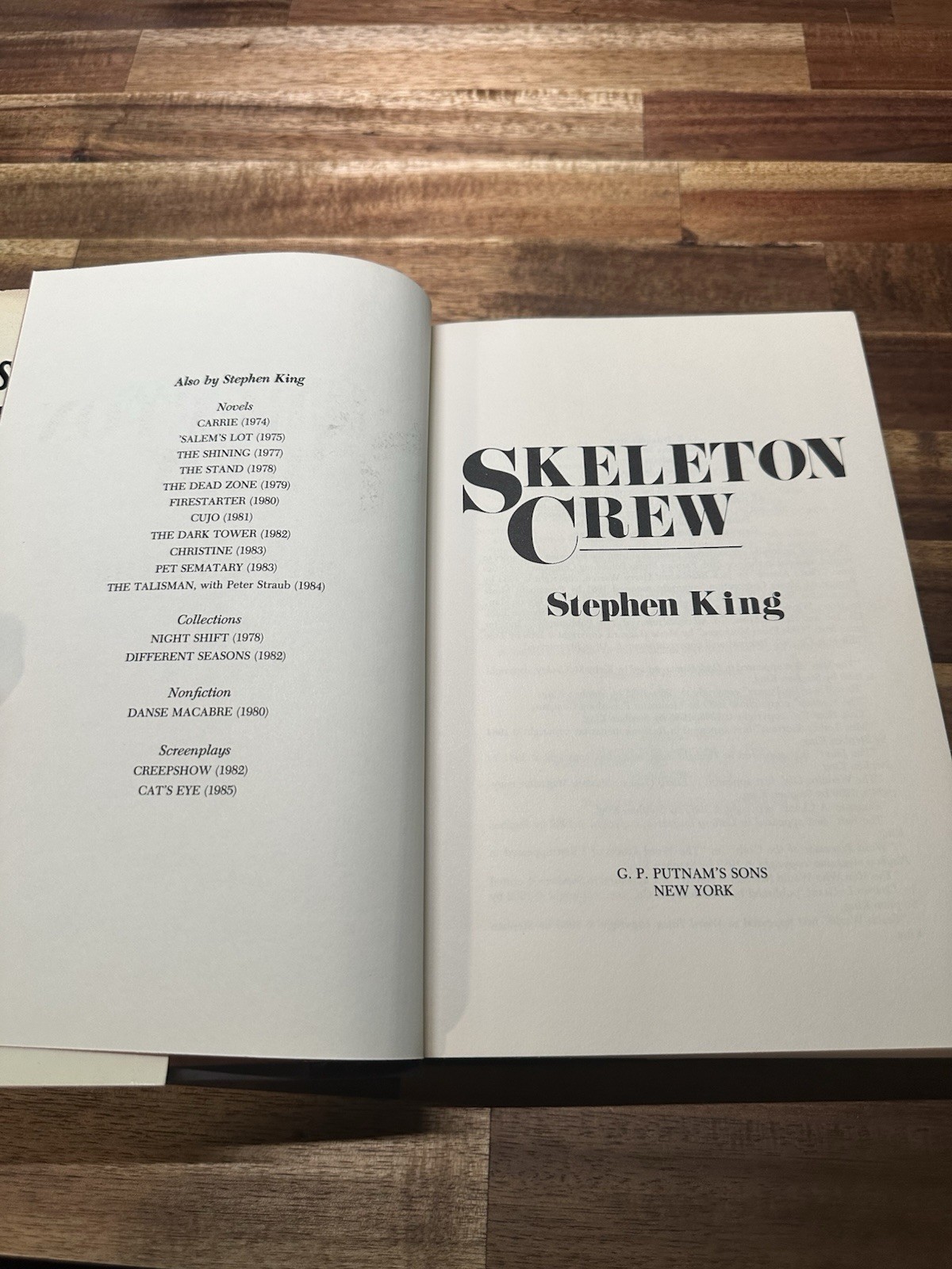 Stephen King Skeleton Crew 1985 Book 1st Edition 1st Printing Hardcover $18.95