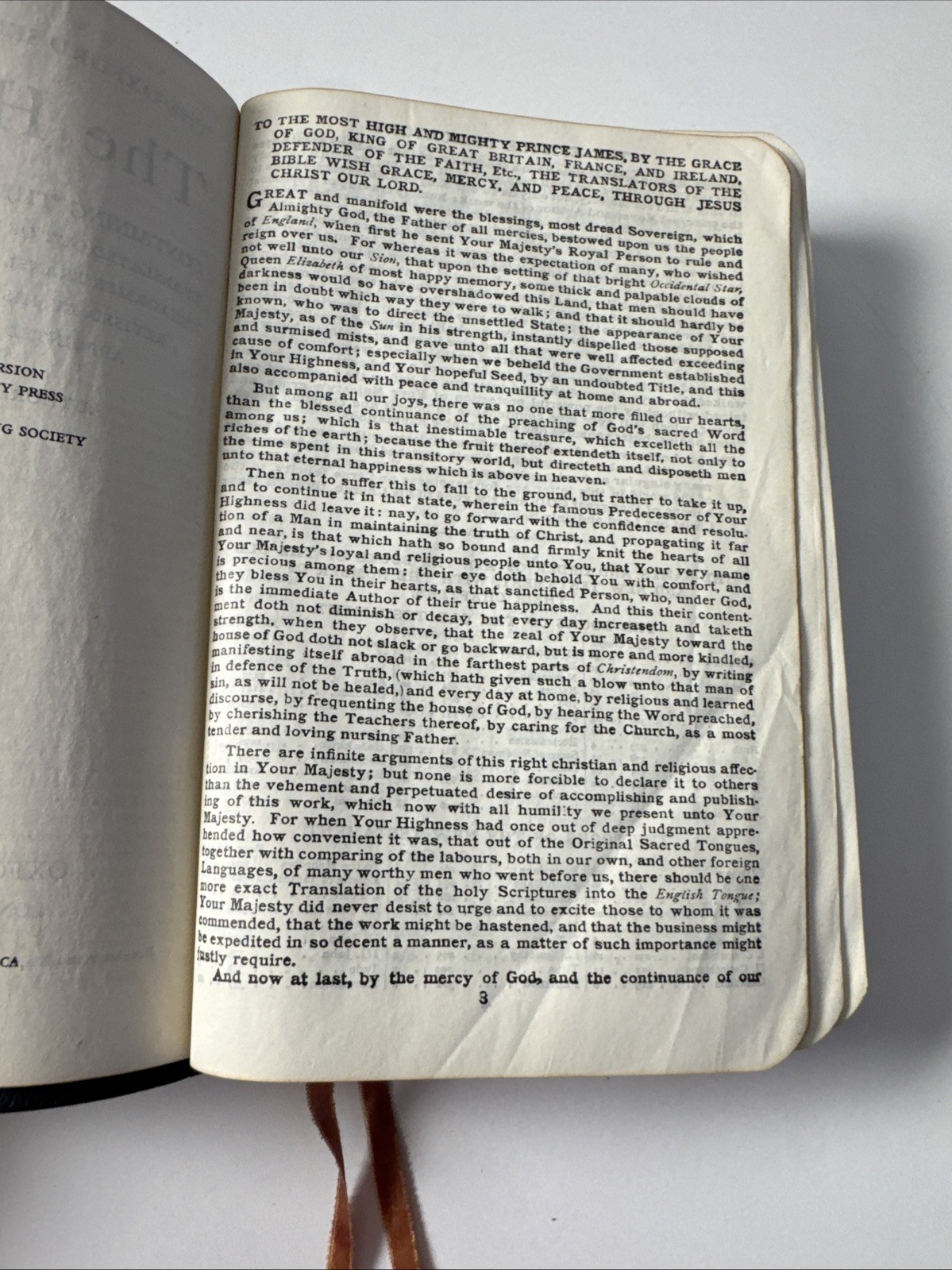 Vintage Oxford University Press Blue Gray Leather KJV Bible
