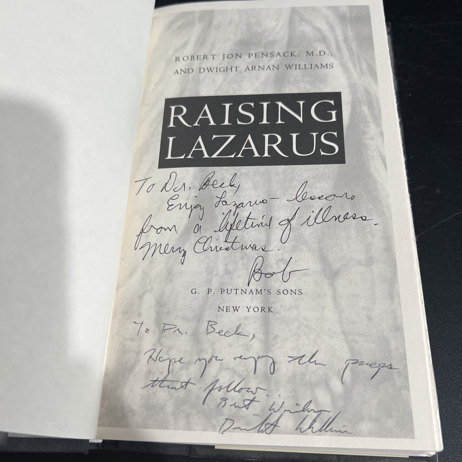 SIGNED by Both 1st/1st Raising Lazarus Robert Pensack & Dwight Williams HC DJ