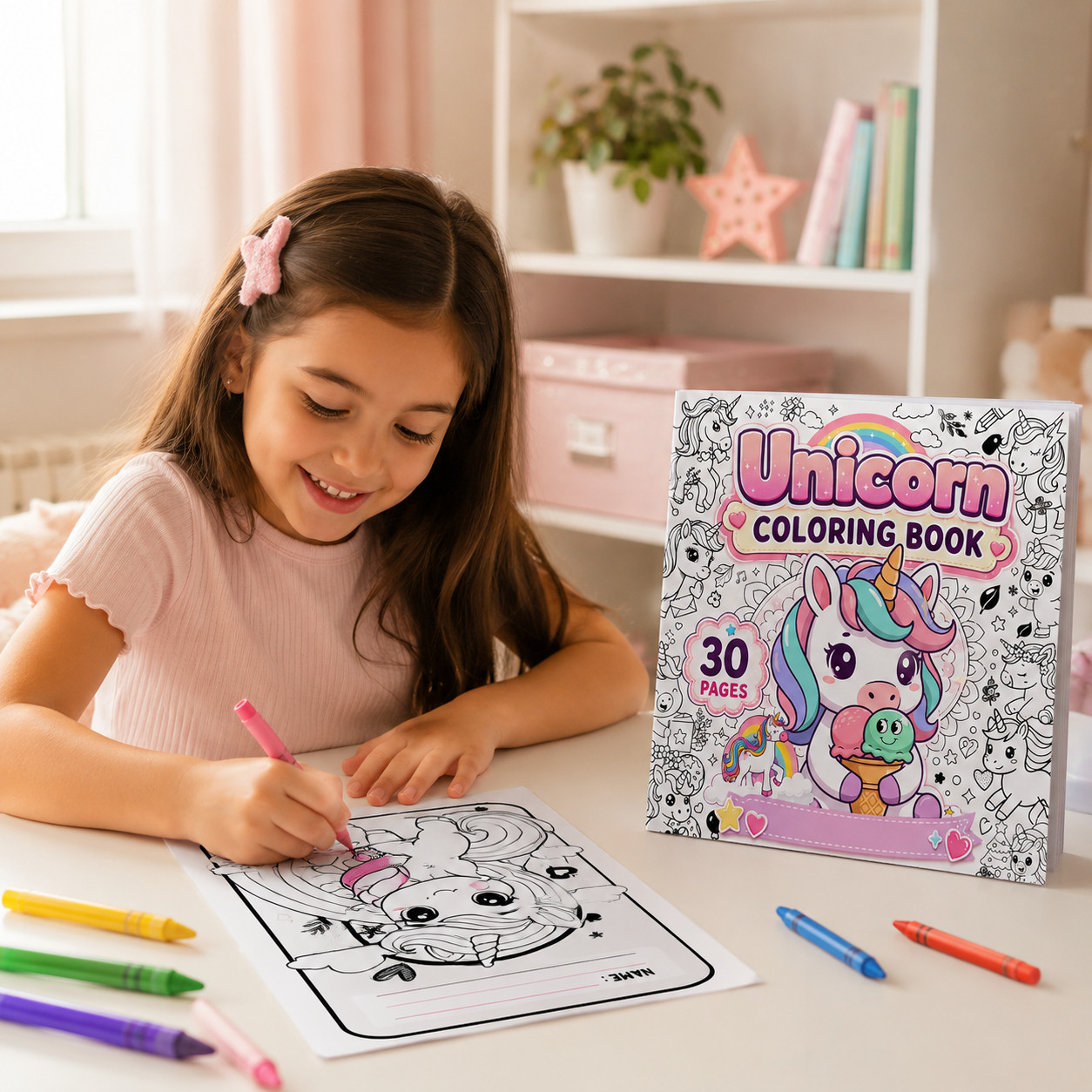DIGITAL CONTEN – Unicorn Coloring Book: For Kids Ages 4-8 PRINTABLE