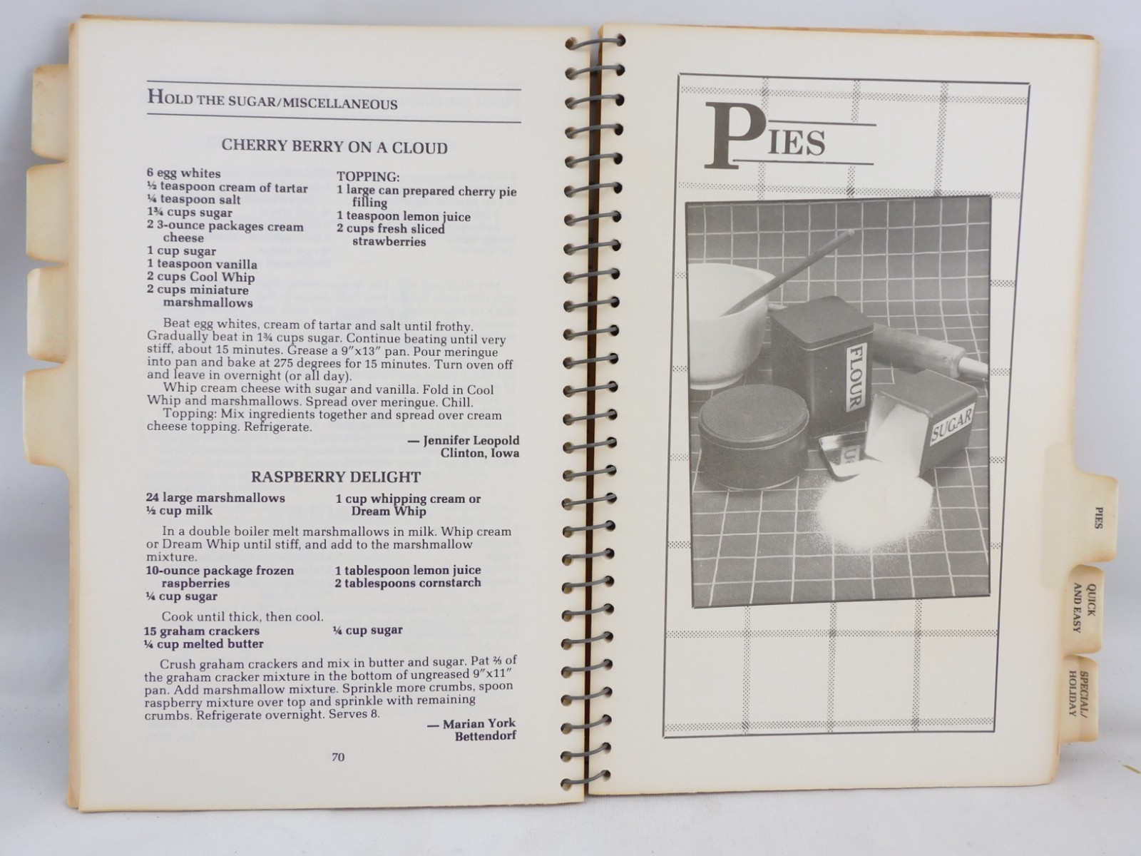 Quad City Times Dessert Cookbook 1984 Sinfully Delicious Spiral Bound 128 Pages