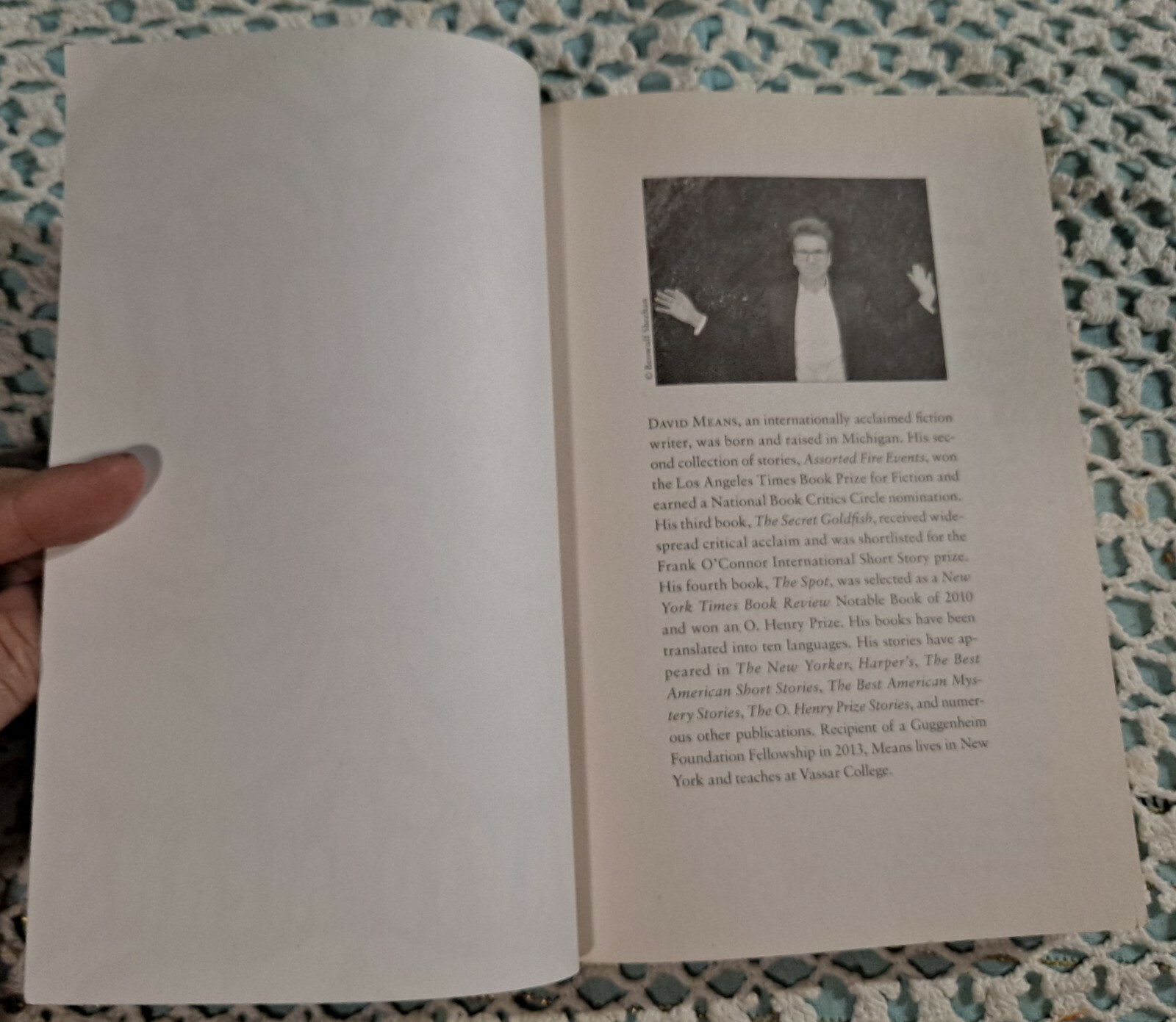 Hystopia by David Means, April 2017 (1st Picador Edition), 336 pages