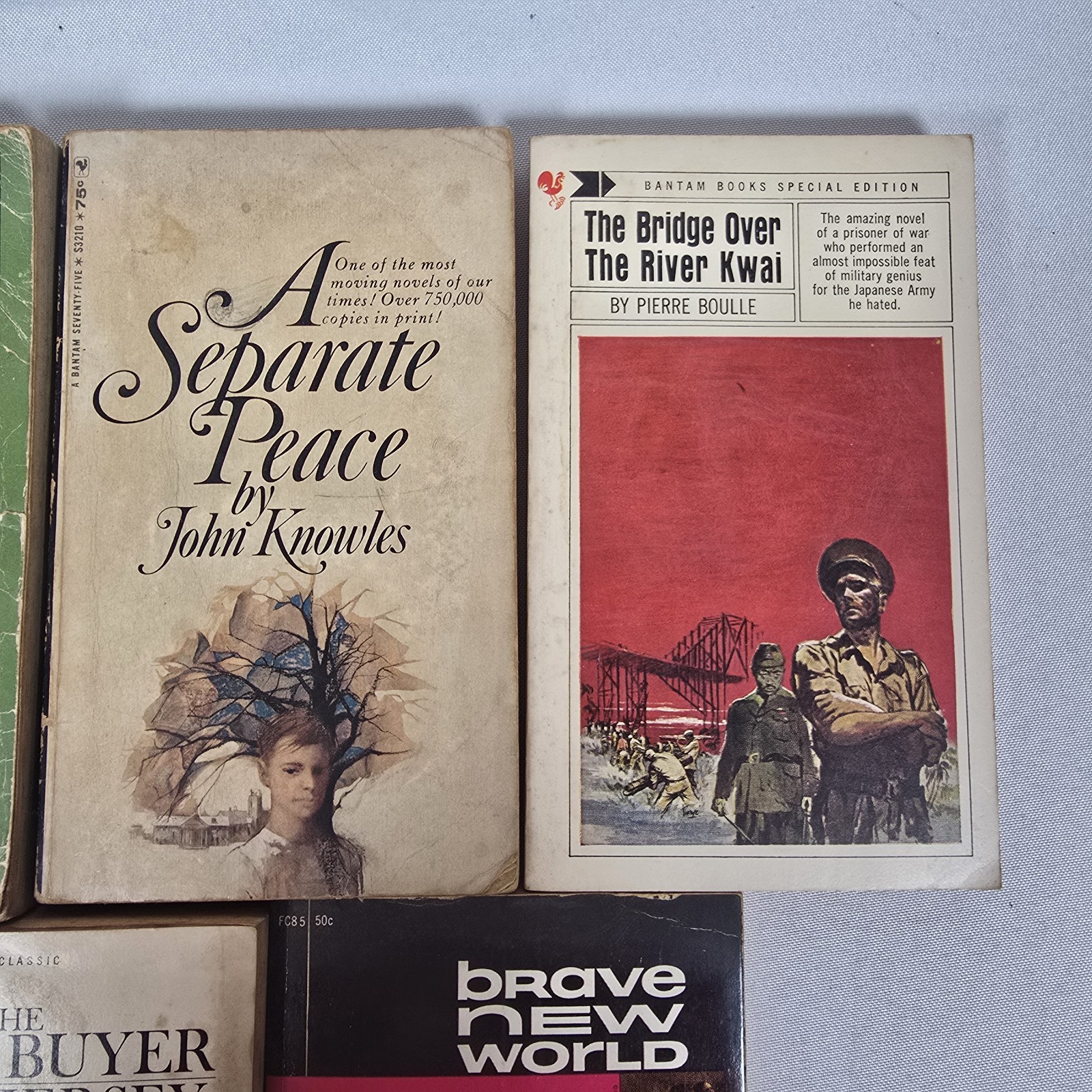 5 Vtg Bantam Paperback Classics: Green Mansions, Brave New World, Child Buyer +