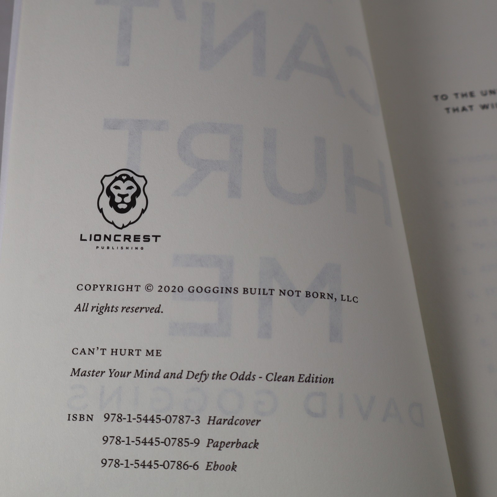 Can’t Hurt Me Master Your Mind and Defy the Odds Clean Edition – David Goggins
