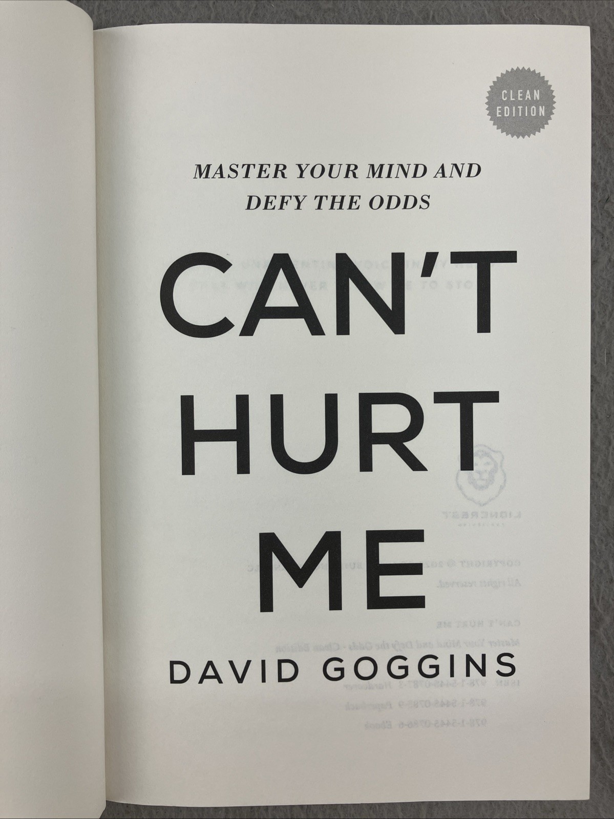 Cant Hurt Me: Master Your Mind and Defy the Odds – Clean Edition, Goggins, David