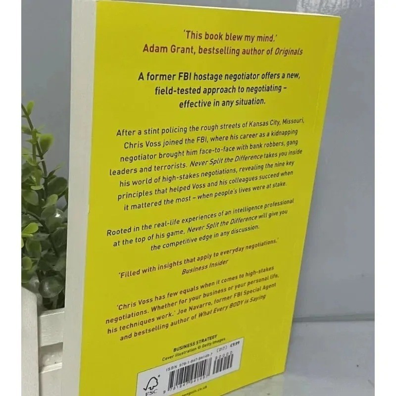 Never Split the Difference by Chris Voss Bestselling Negotiation Guide Book