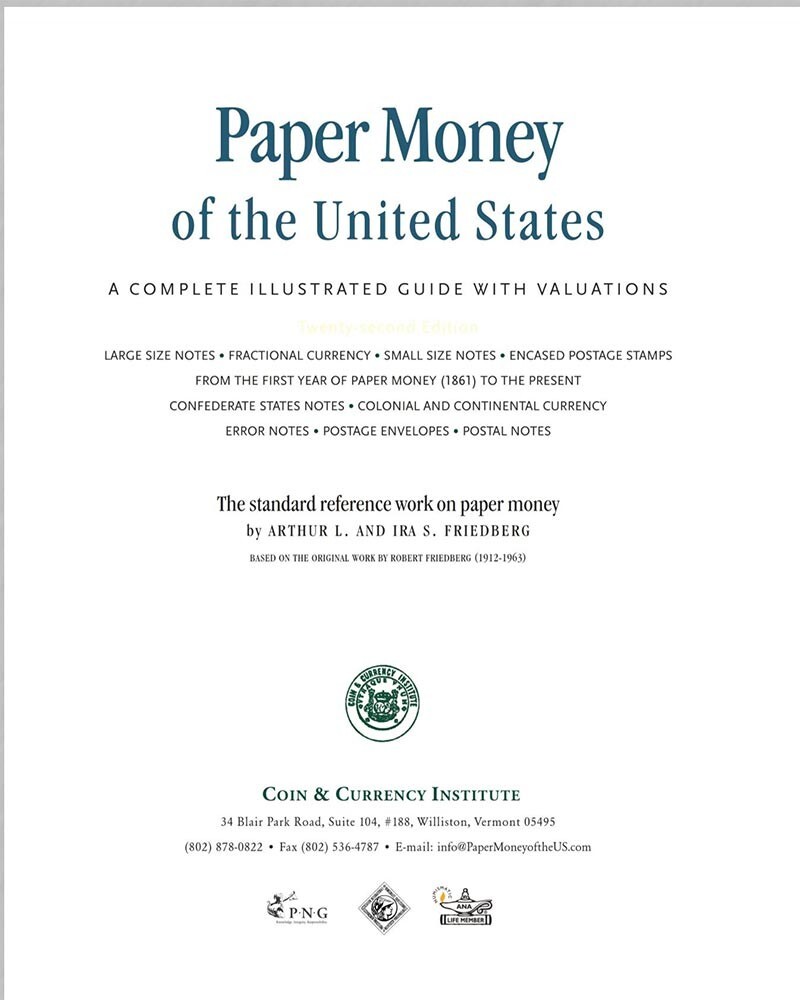 NEW! Paper Money of the United States (Friedberg) Book 23 Edition – Soft Cover