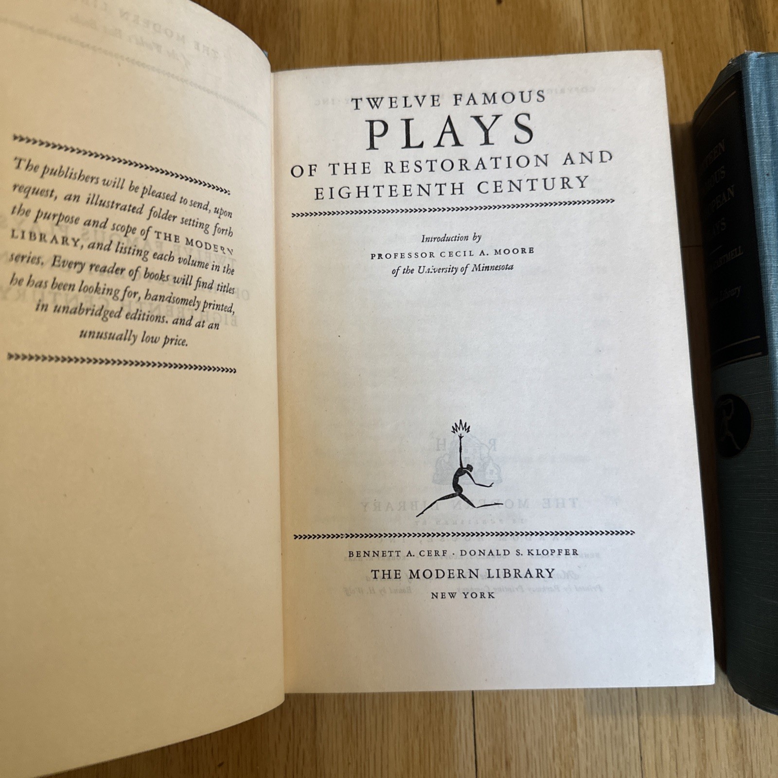 Modern Library Drama Books – Sixteen Famous European Plays & Restoration Plays