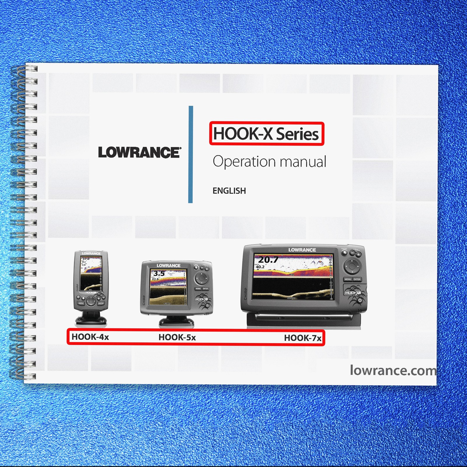 LOWRANCE HOOK 4X 5X 7X Sonar User Instruction Manual TOUGH BINDING & COVERED