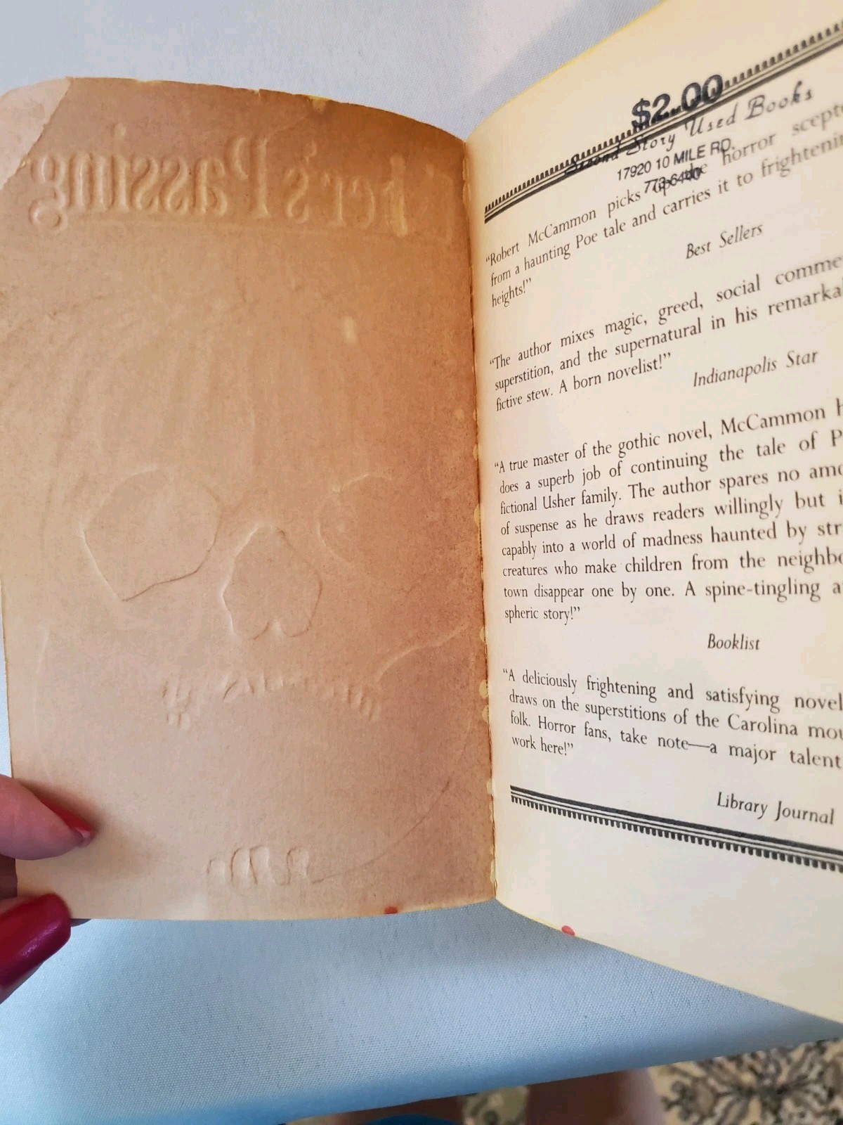 Usher’s Passing Robert R. McCammon 1st Ballentine Printing Vintage Paperback