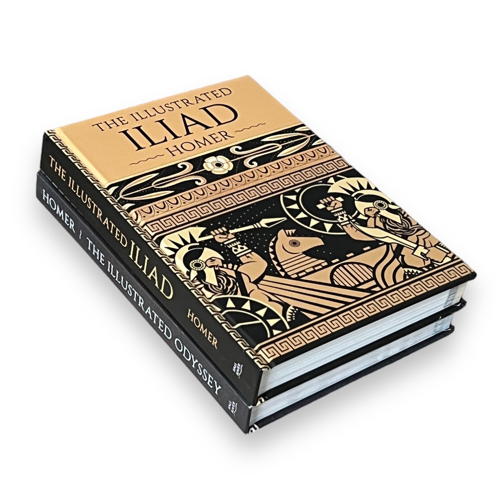 2-Book Set: THE ILLUSTRATED ILIAD & ODYSSEY by Homer Hardcover Deluxe Classics