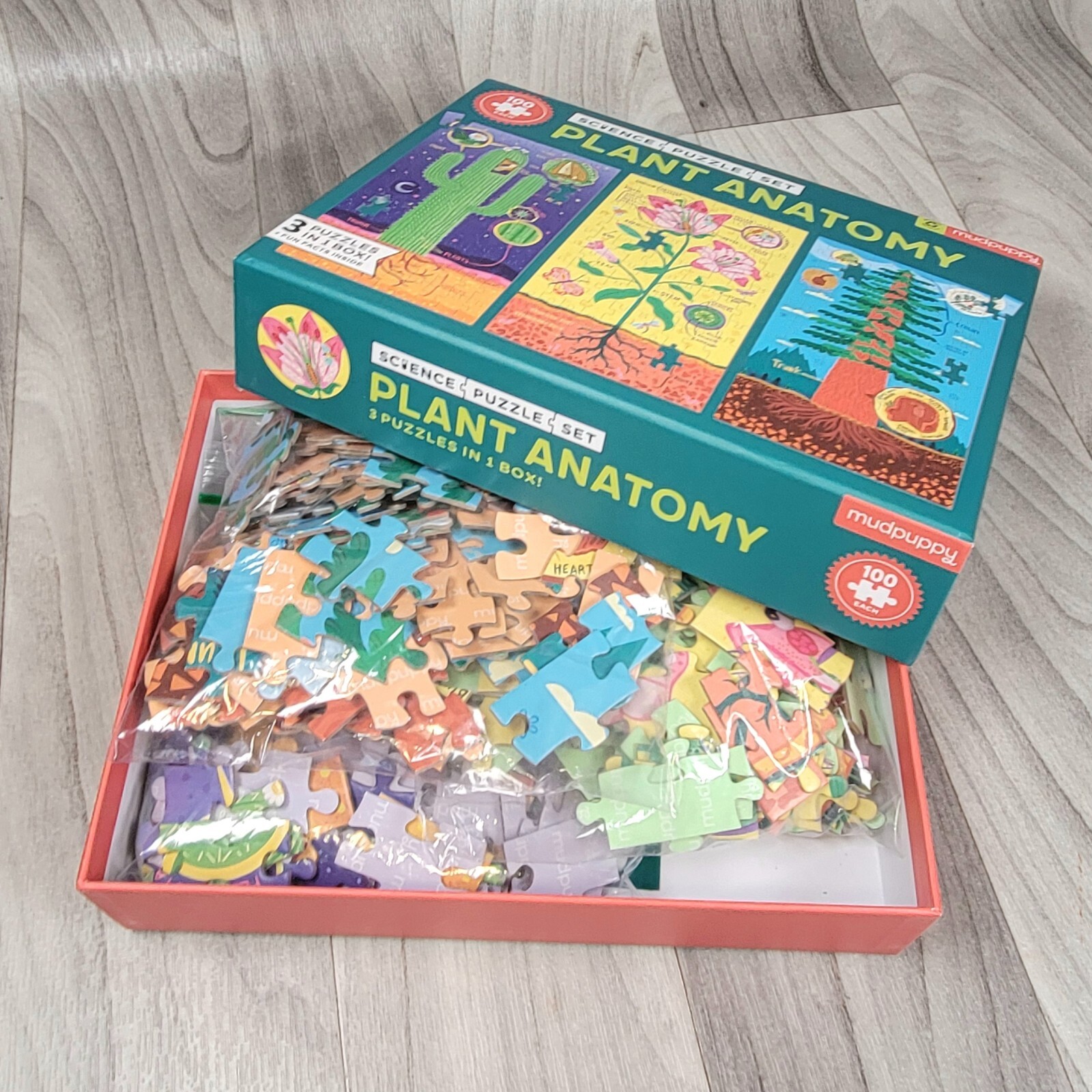 Plant Anatomy Puzzle (3 puzzles in 1 box) 100 Pcs Each Mudpuppy
