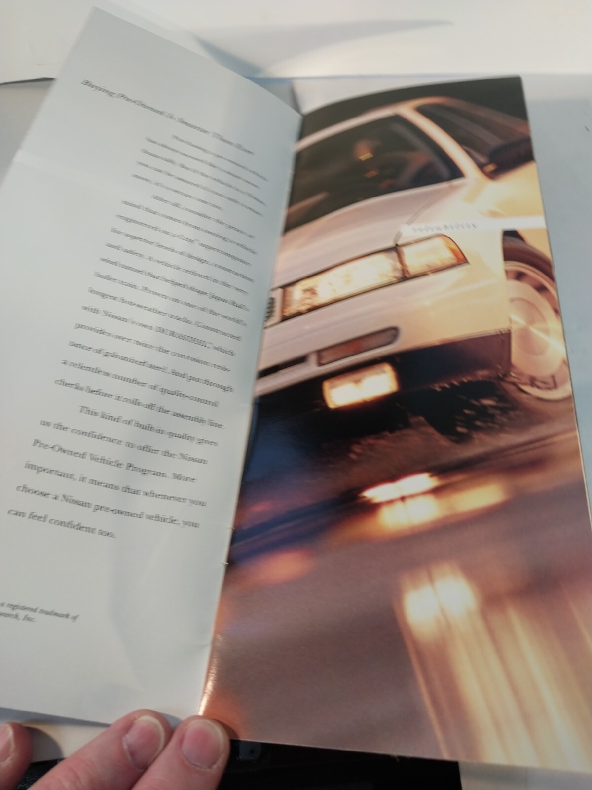 Nissan 1995 Pre-Owned Vehicle Program brochure. 12.25″ x 4.75″. 20 pp. Nice.