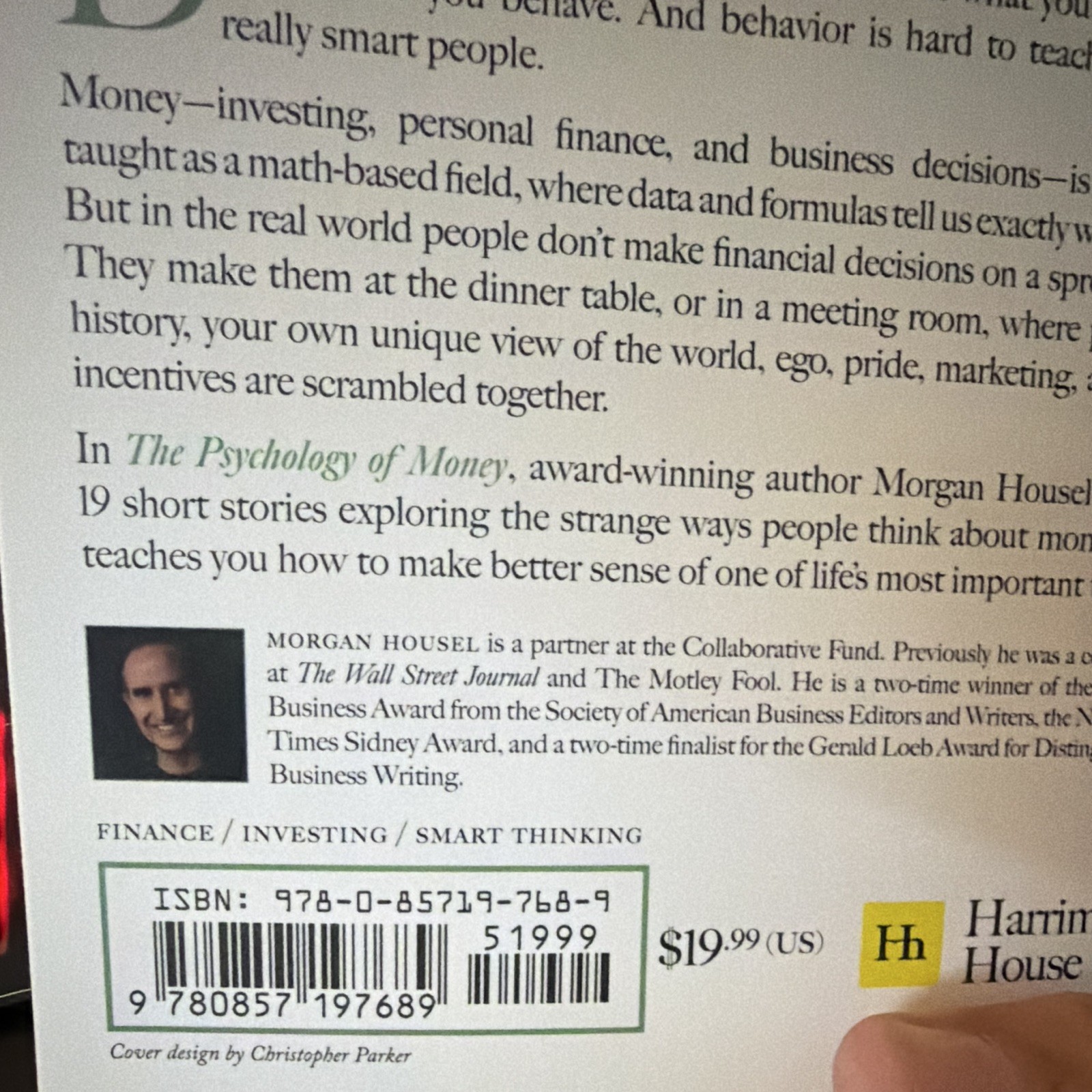Morgan Housel The Psychology of Money Trade Paperback 2020 Harriman House