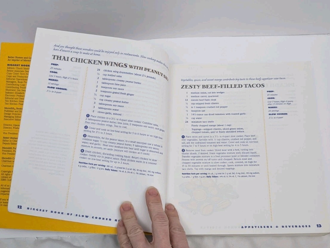 Biggest Book of Slow Cooker Recipes Better Homes & Gardens 416 Pages SC GUC