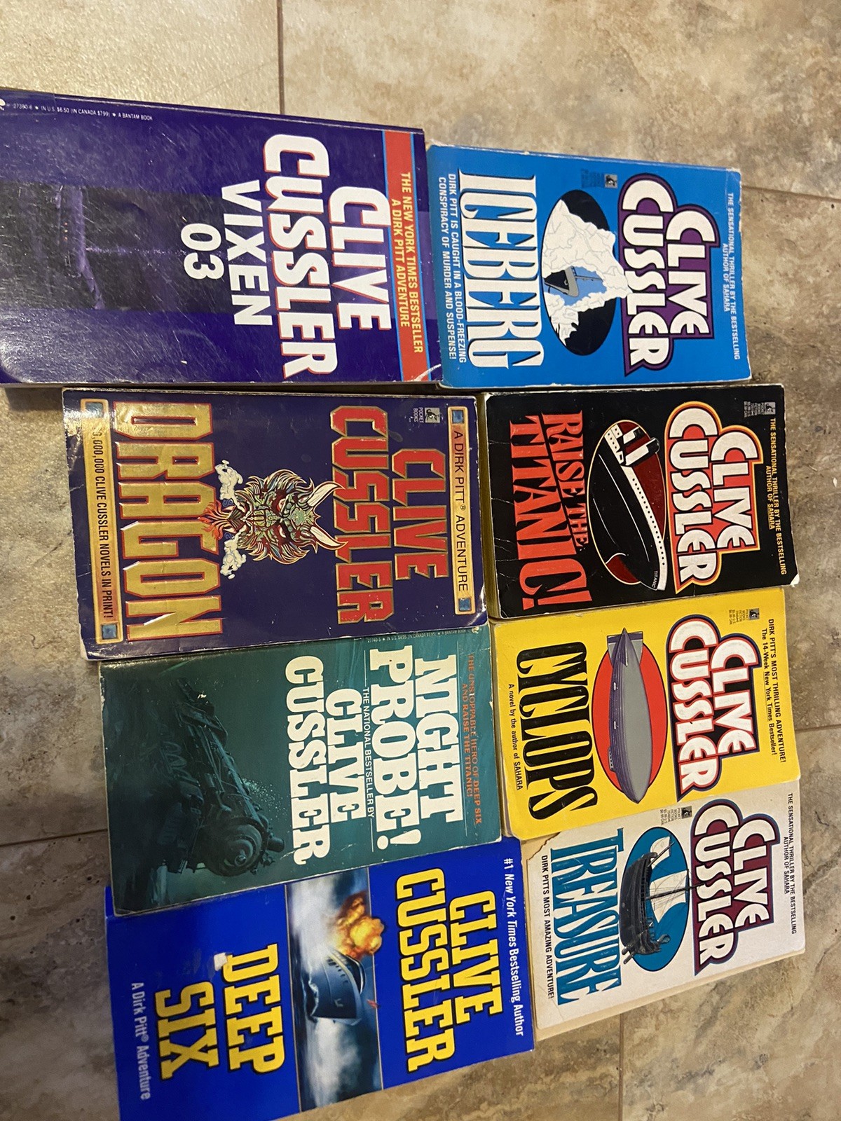 Clive Cussler 14 Book Lot Dirk Pitt Treasure Sea Adventure Novels 14 In Set