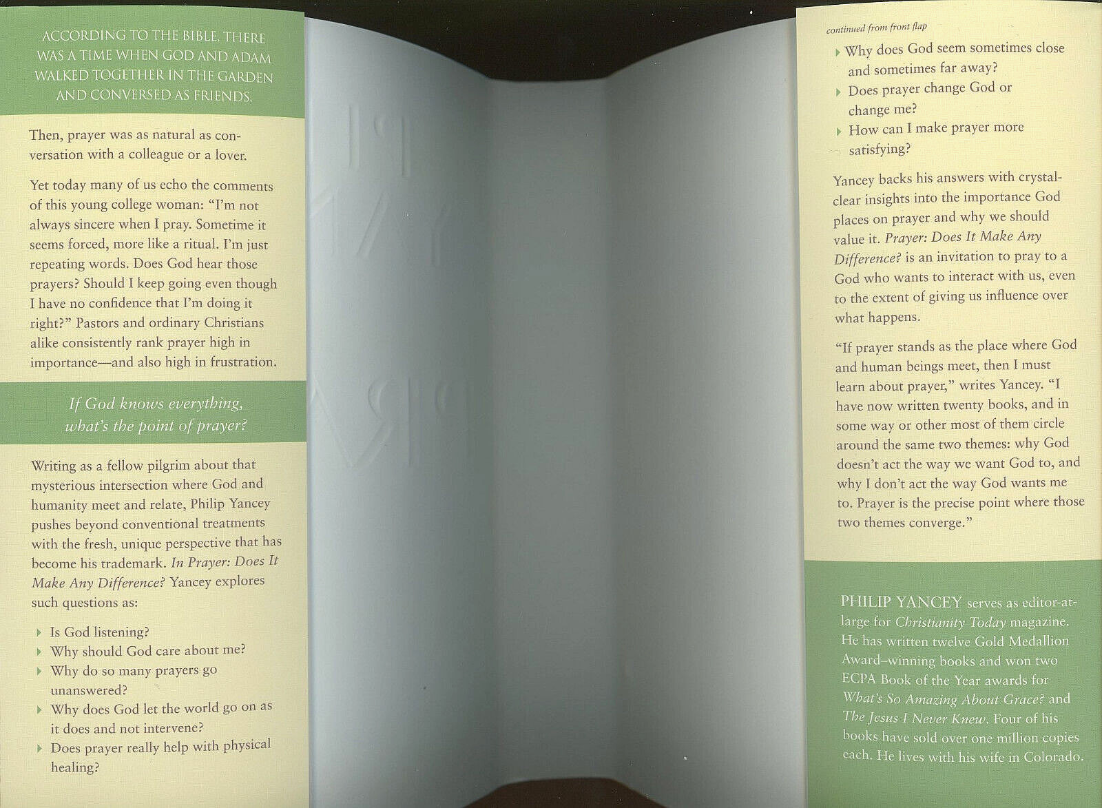 Prayer: Does It Make Any Difference? by Yancey, Philip Hardcover Book 359 Pages