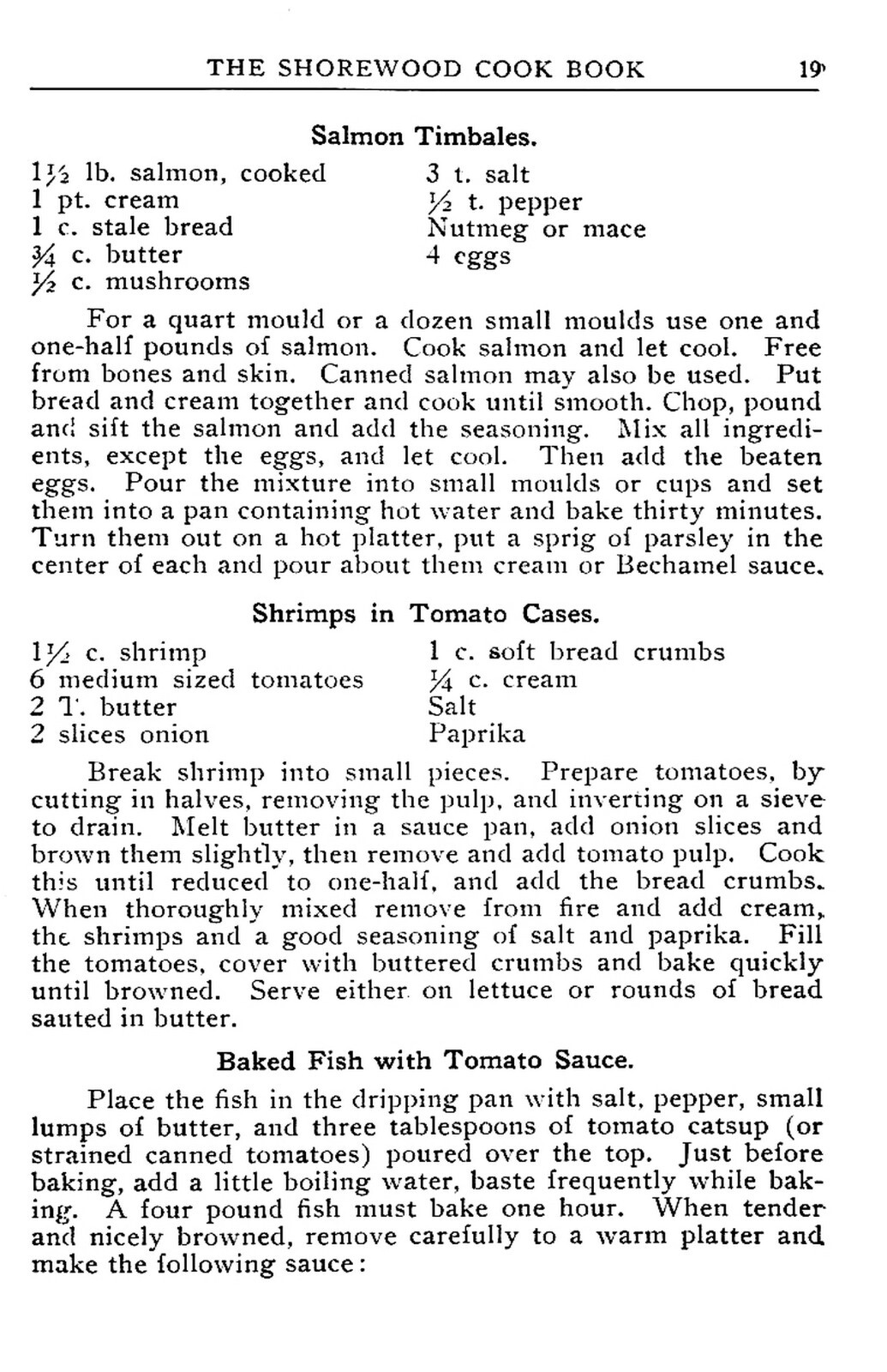 1922 The Shorewood Cook Book 161 Pages