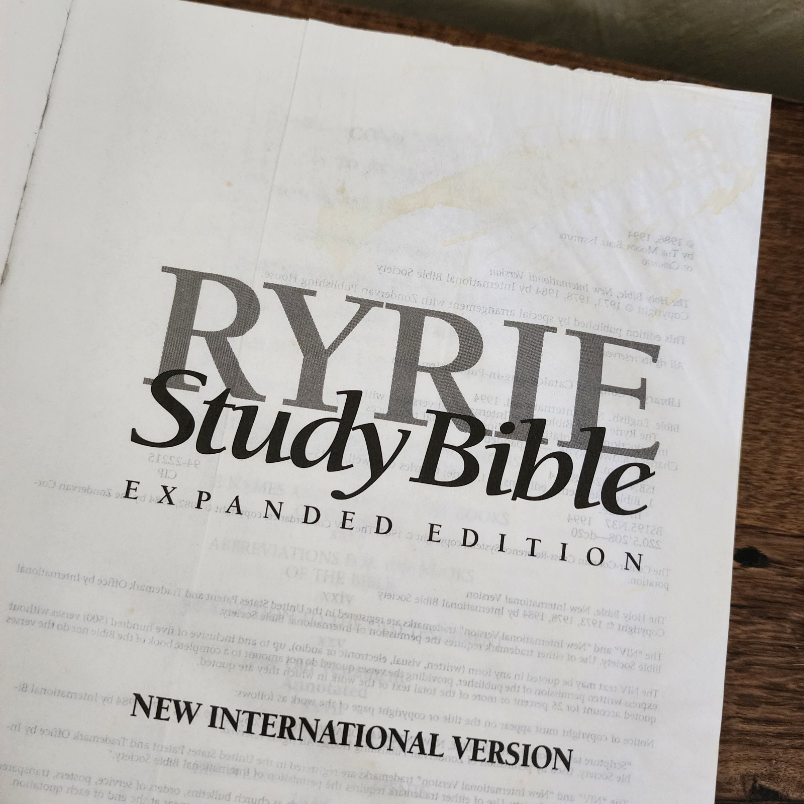 Ryrie Study Bible Expanded Ed NIV Red Letter Holy Word Moody Vtg 1994 HC