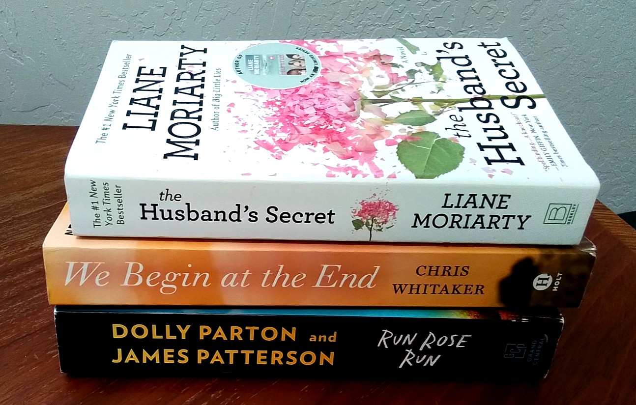 Lot of 3 Bestseller Novels Moriarty, Whitaker, Run Rose Run Dolly Parton TP